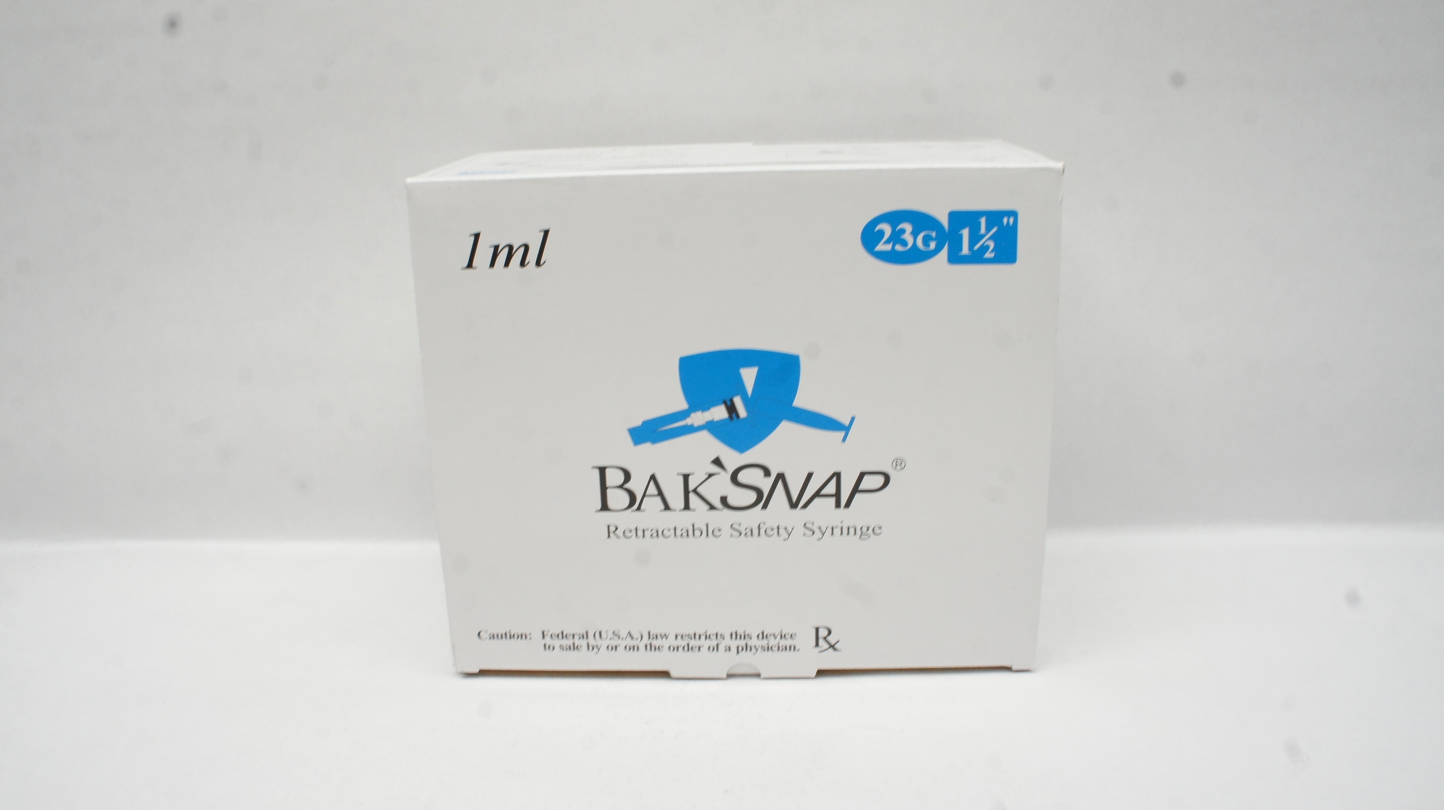 Duopross 97001471 BakSnap Safety Syringe 1mL, Ndle 23G x 1.5inch - Box of 100