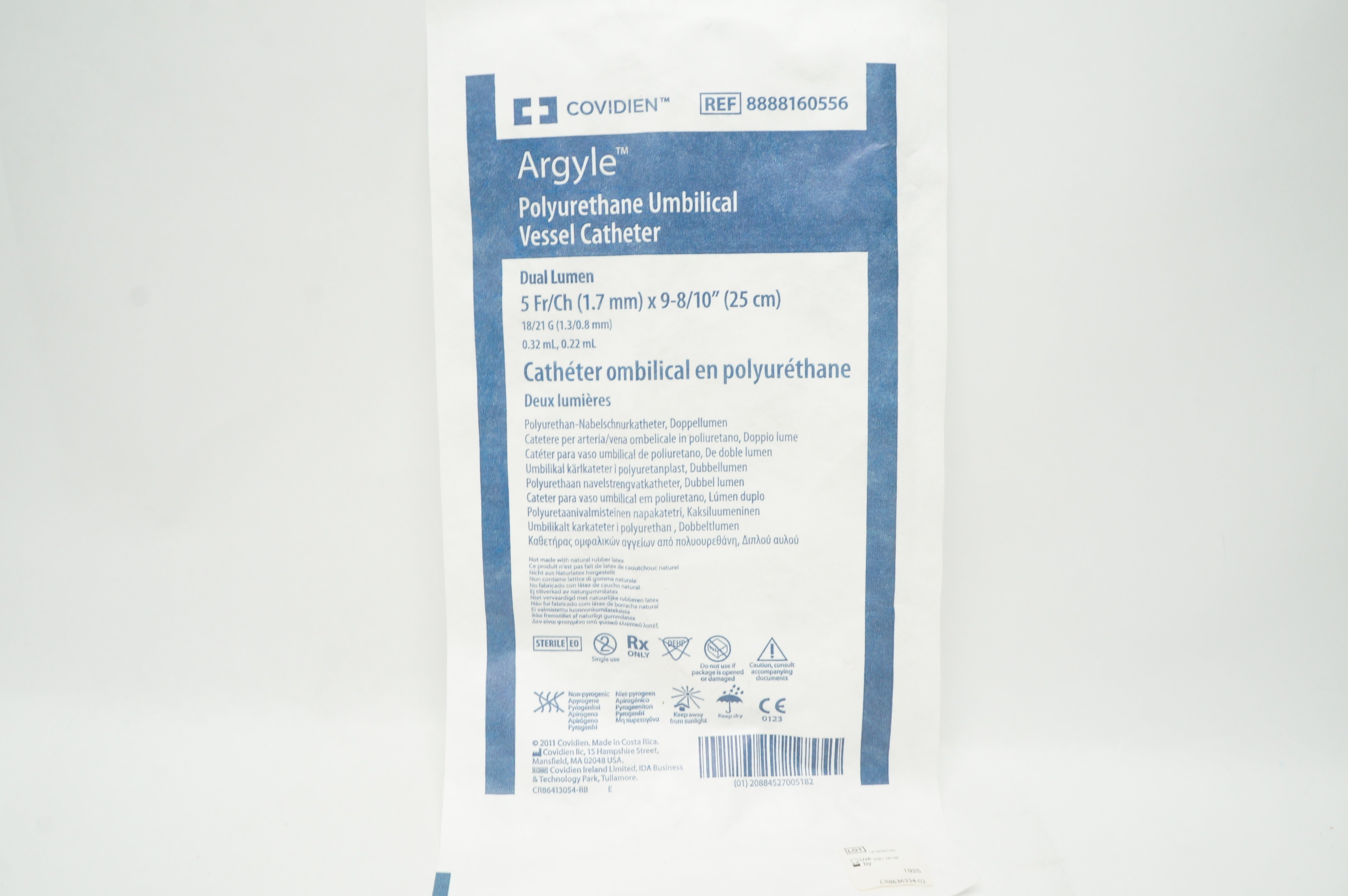 Covidien 8888160556 Argyle Polyurethane Umbilical Cath. 5Fr  x  9-8/10inch(x)
