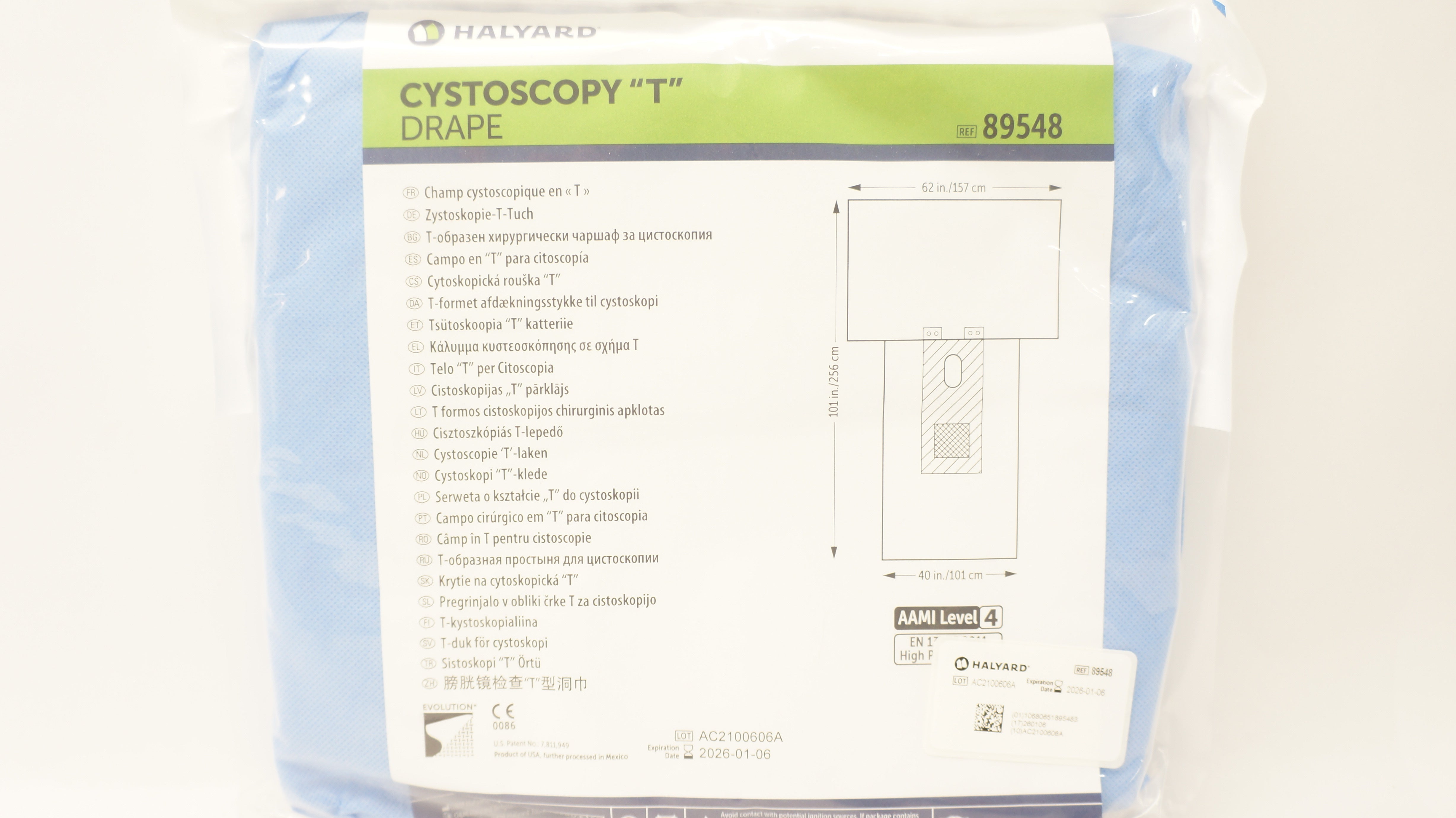 Halyard 89548 Cystoscopy T Drape 101inch x 62inch