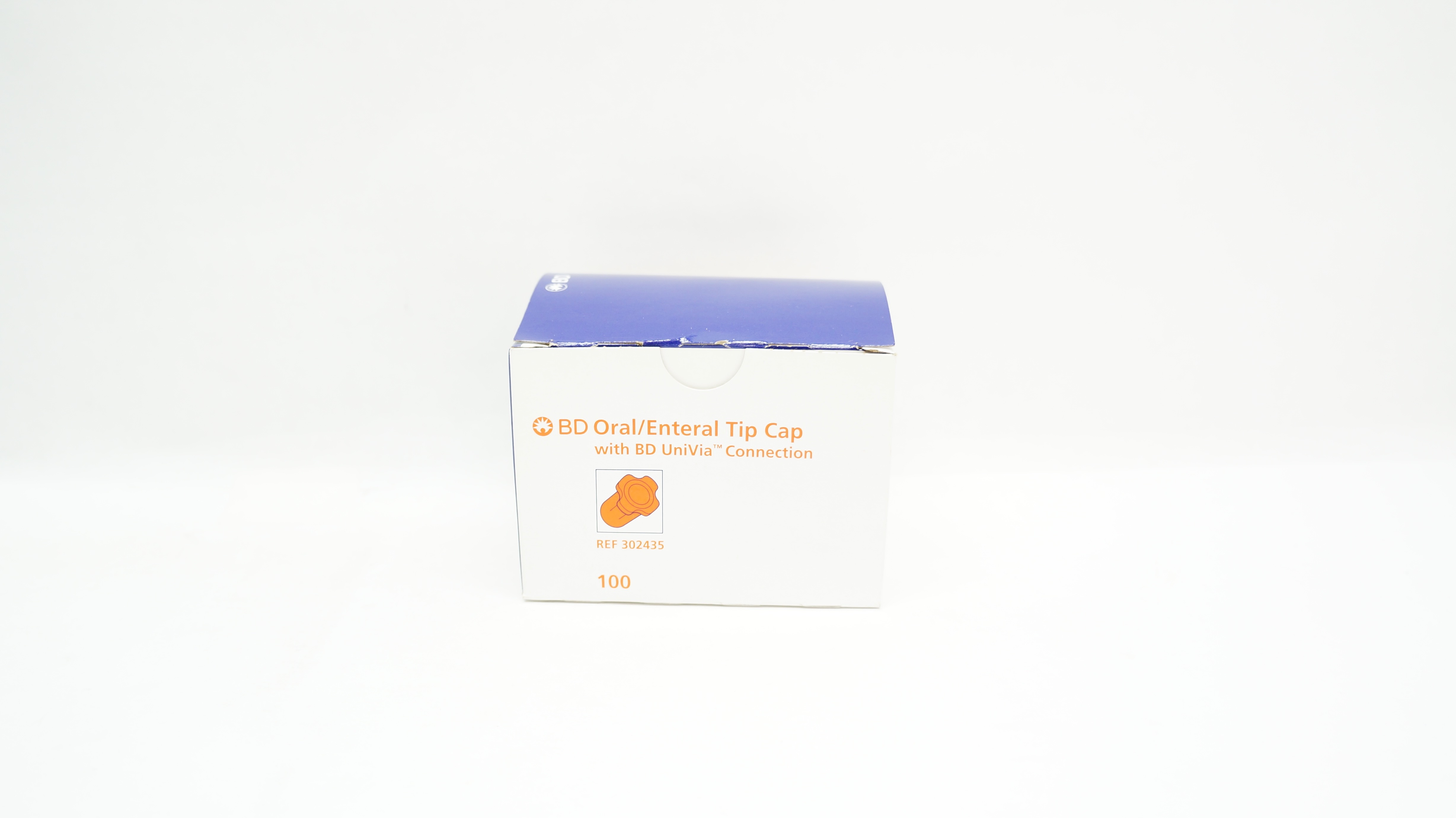 BD 302435 Oral/Enternal Tip Cap w/BD UniVia Connection - Box of 100