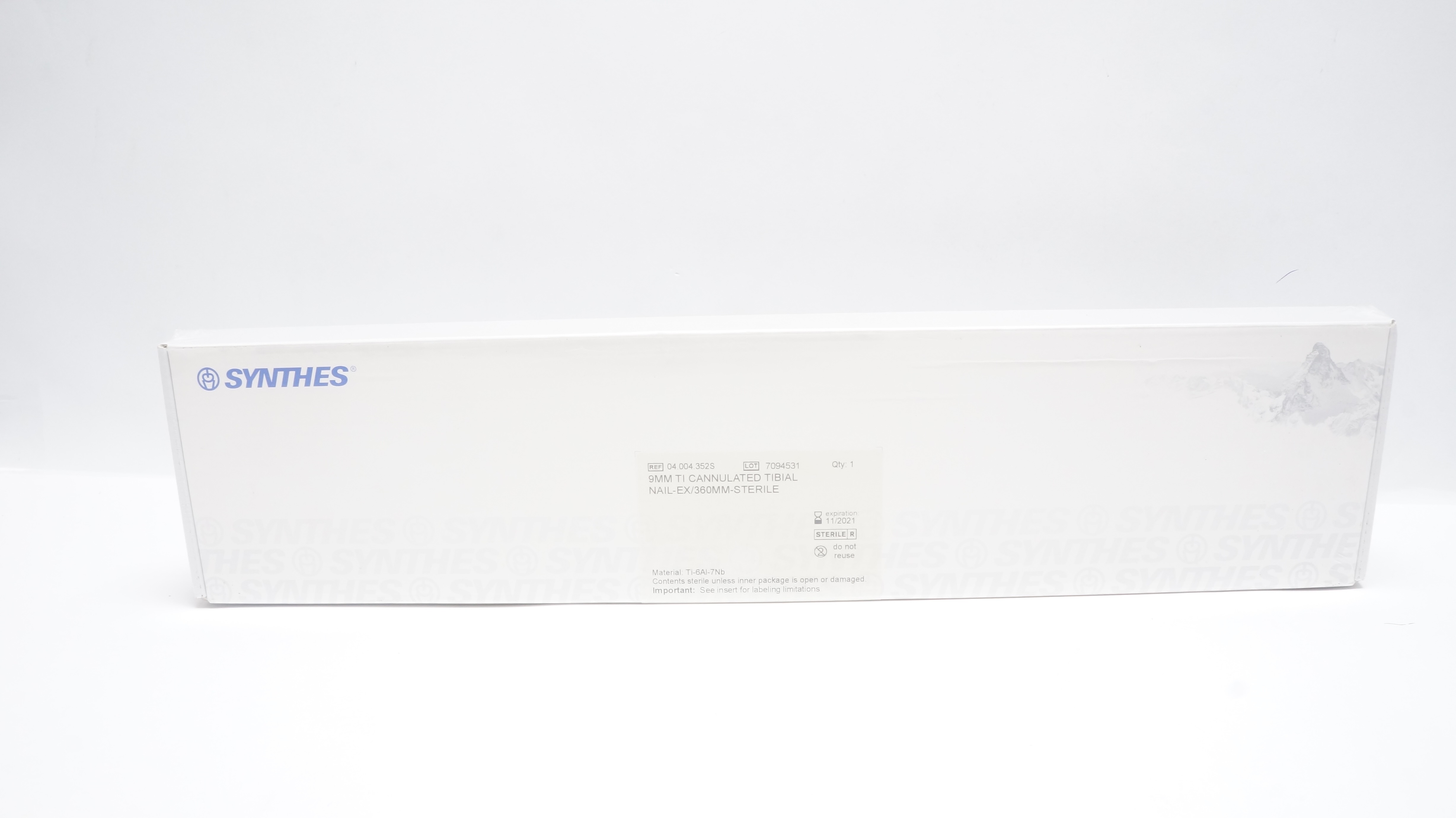 Synthes 04.004.352S 9mm TI CANNULATED TIBIAL NAIL-EX/360mm-Sterile (x)