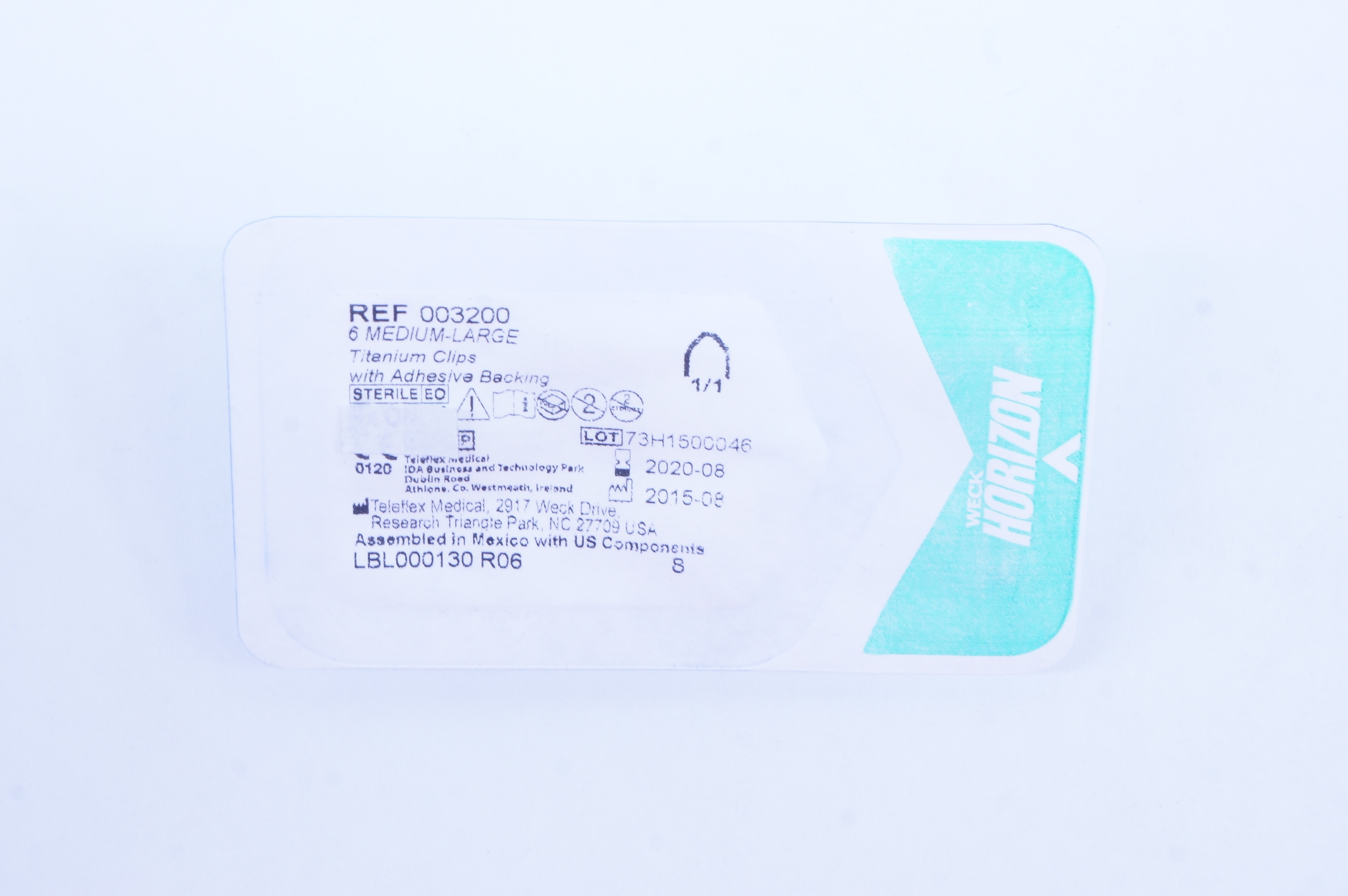 Teleflex 003200 Weck Horizon Medium-Large Titanium Clips (x)