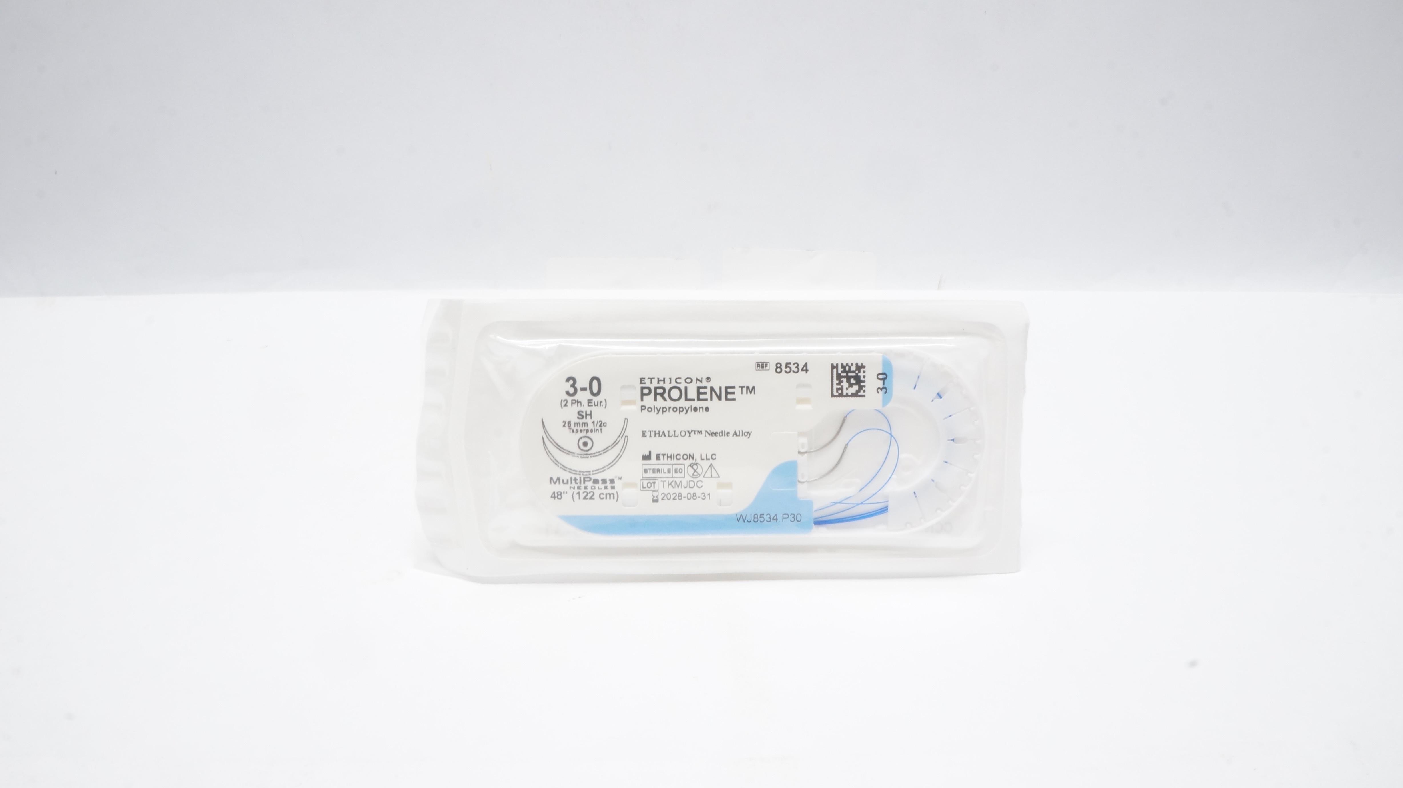Ethicon 8534 3-0 Prolene Polypropylene Stre SH, 26mm 1/2c Taperpoint, 48inch