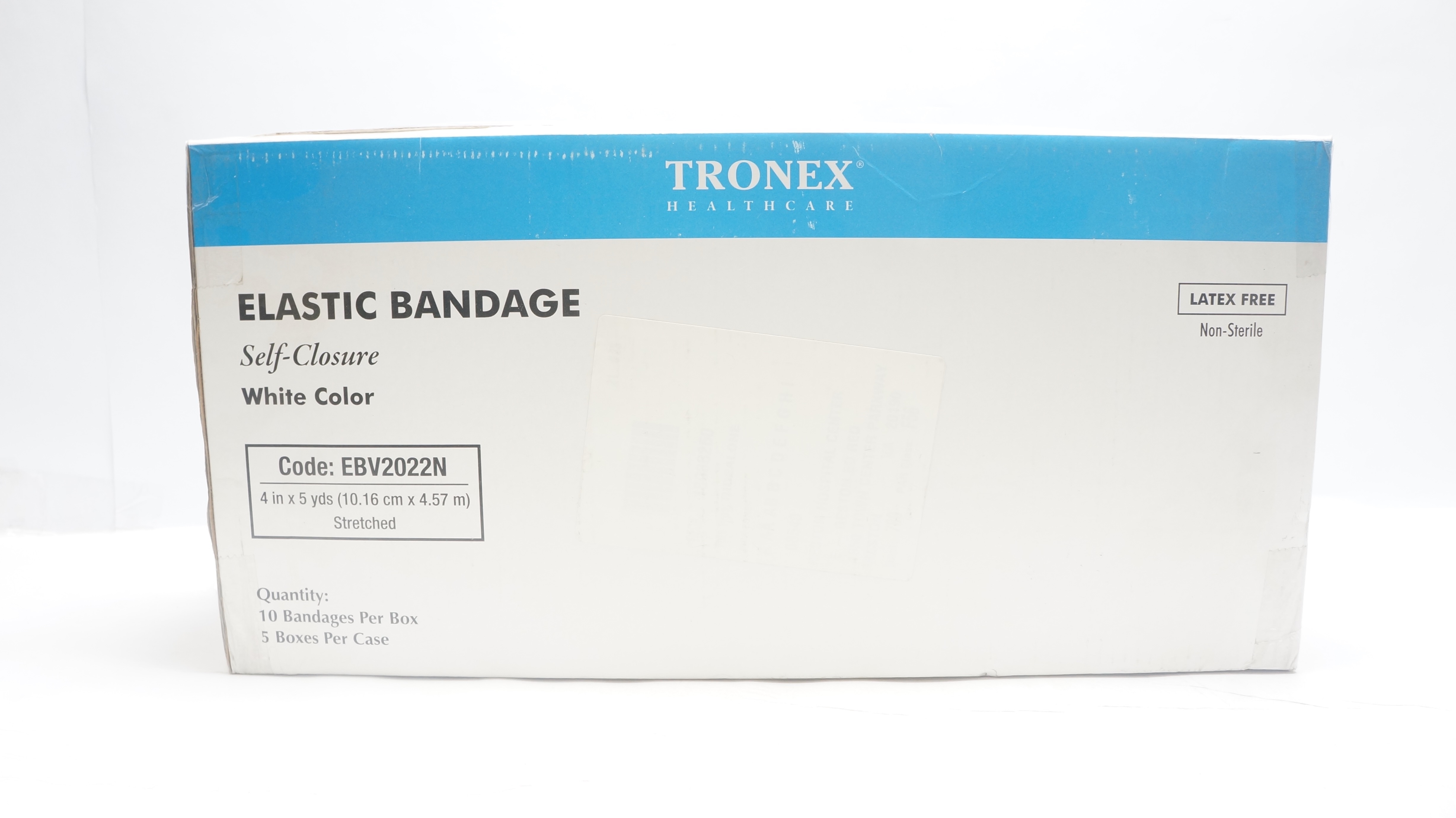 Tronex EBV2022V Elastic Bandage Self-Closure, White 4In x 5yds - Box of 50