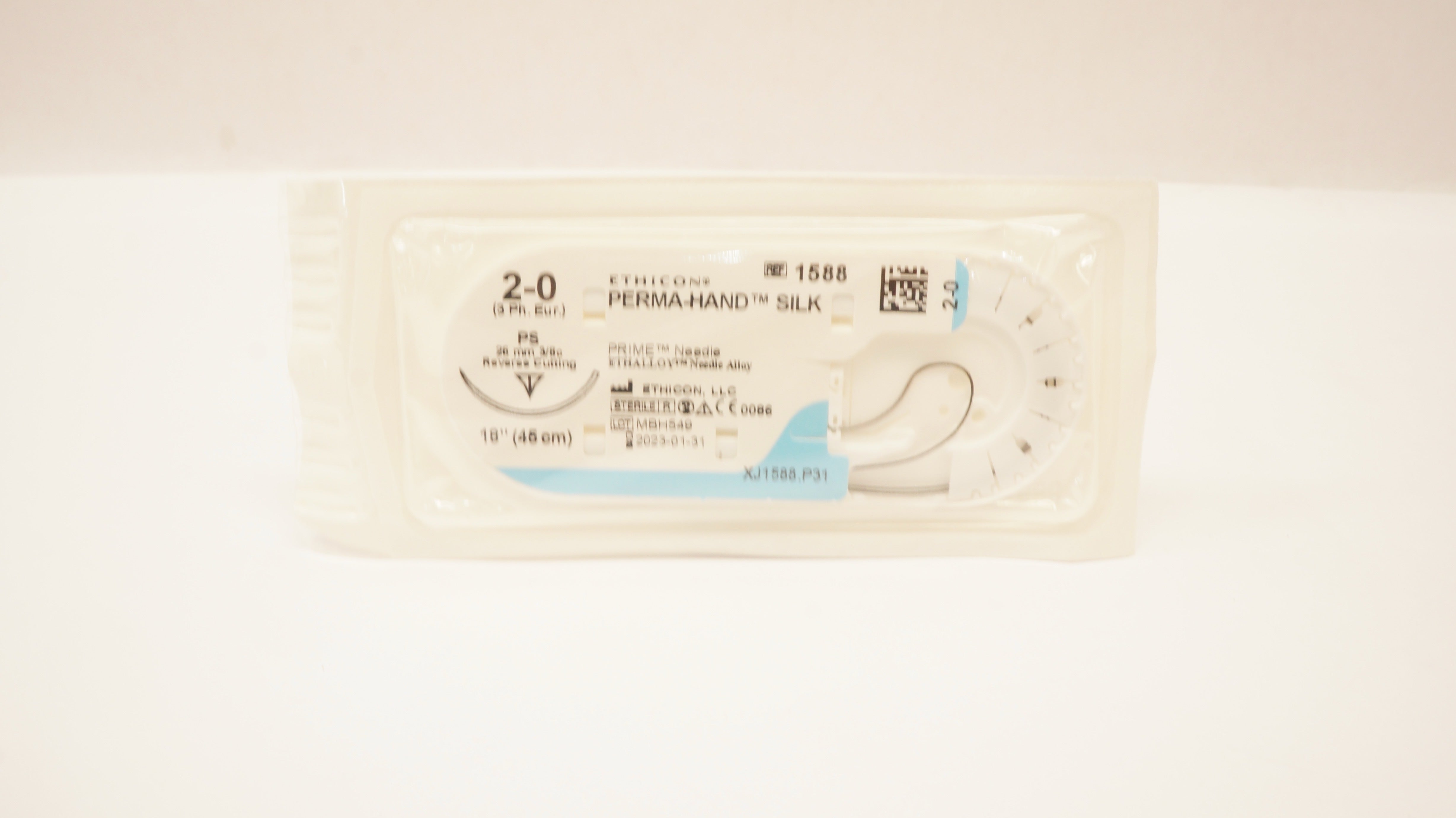 Ethicon 1588 2-0 PERMA-HAND SILK Stre PS 26mm 3/8c Reverse Cutting 18inch (x)