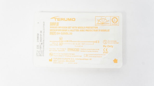 Terumo SV-S25BL35 SURFLO Winged Infusion Set w/Ndle. Protection 25G x 3/4inch (x)
