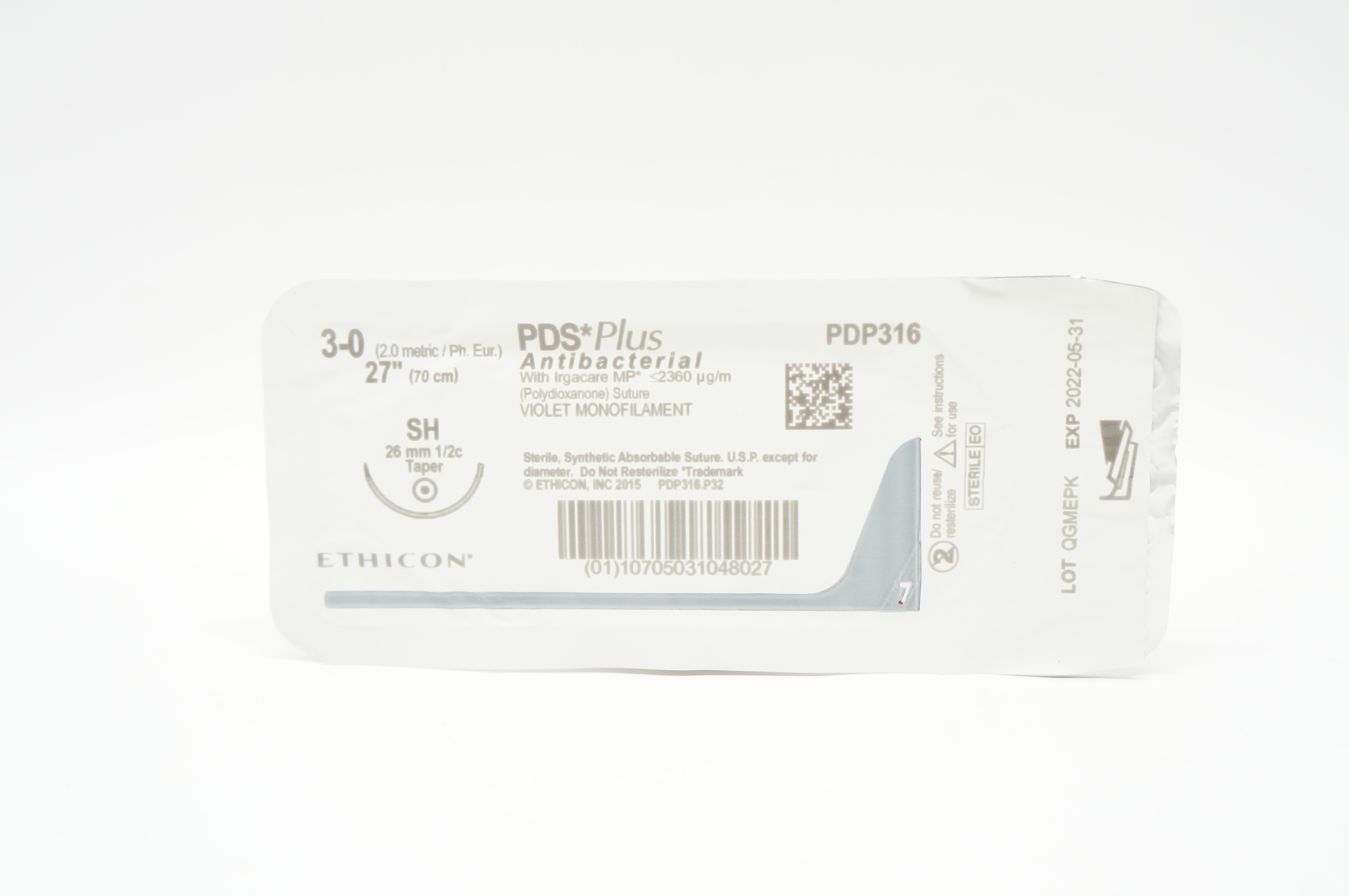 Ethicon PDP316 3-0 PDS Plus, SH 26mm 1/2c Taper, 27inch (x)