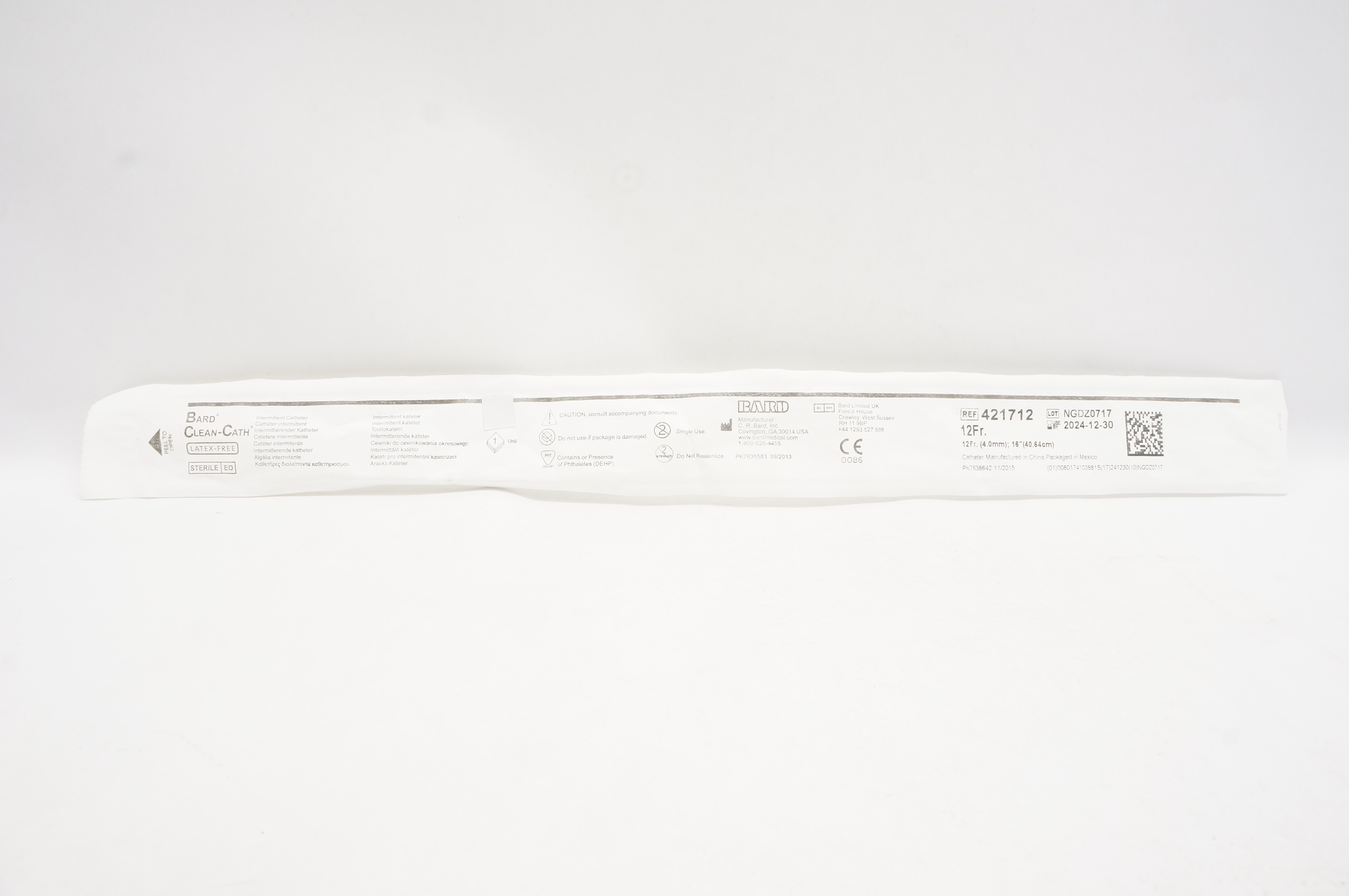 Bard 421712 Clean-Cath Intermittent Cath. 12Fr x 16 inch