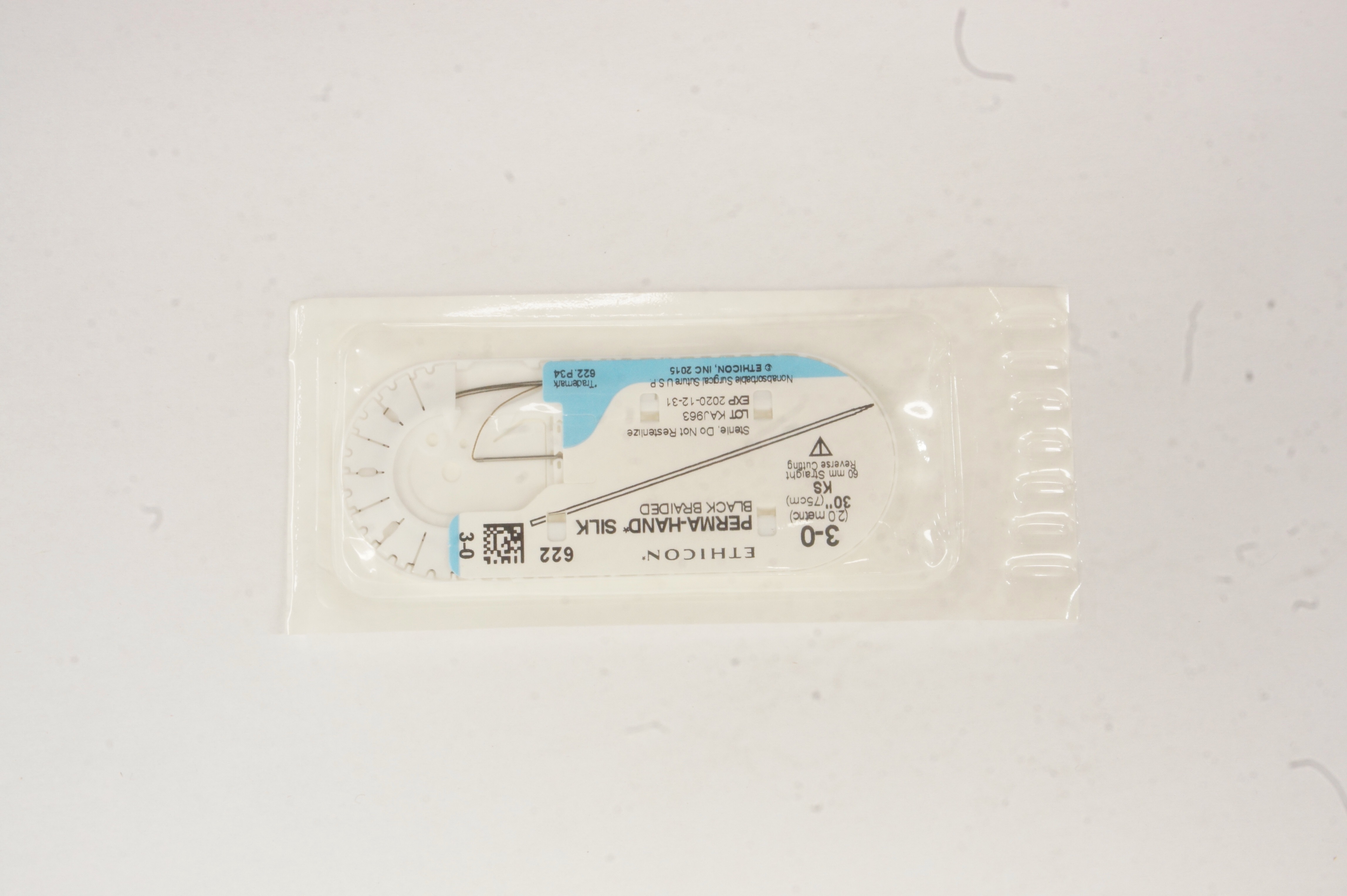 Ethicon 622 3-0 Perma-Hand Silk KS 60mm Straight Reverse Cutting 30inch (x)
