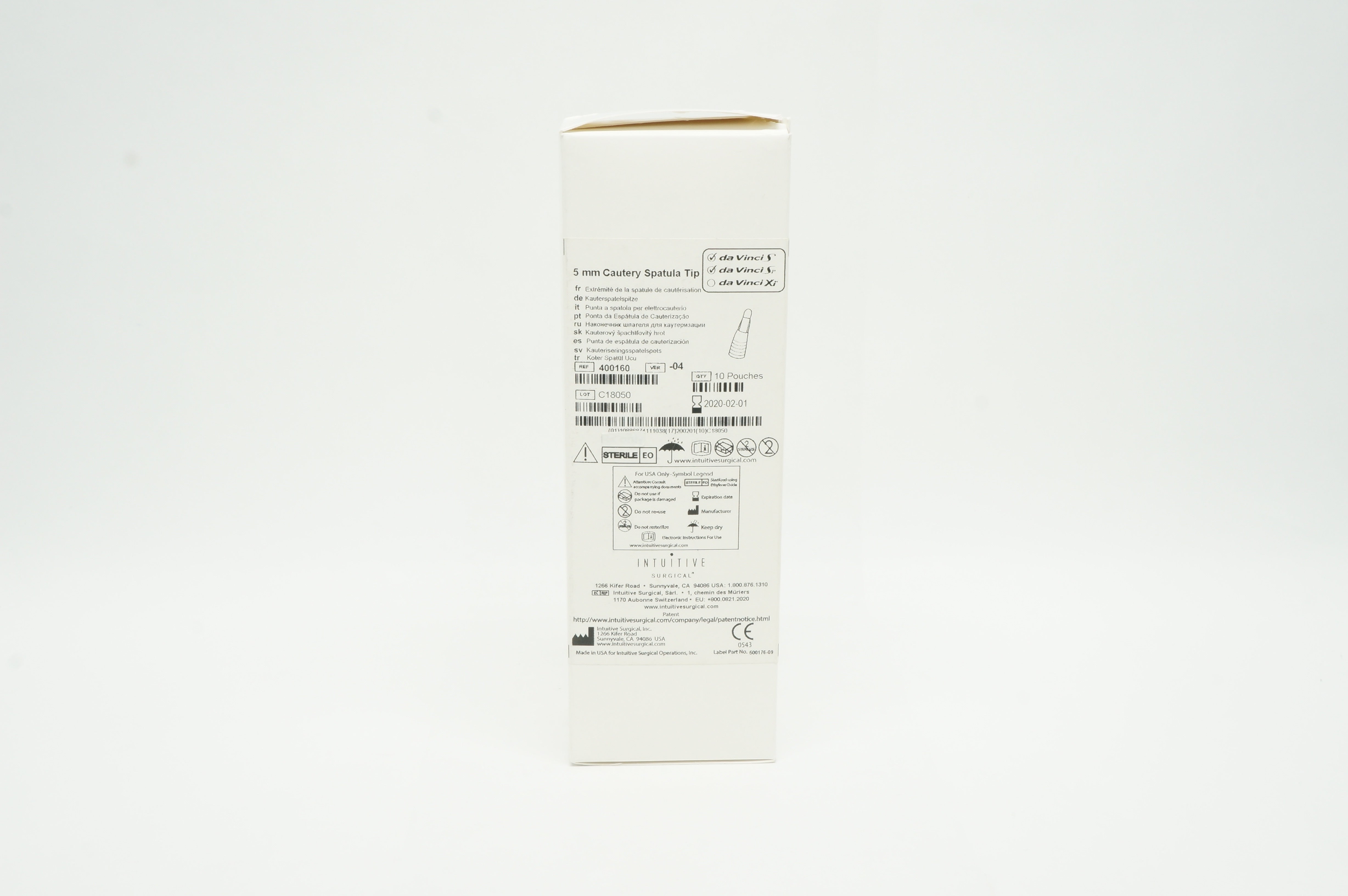 Intuitive 400160 da Vinci S/Si 5mm Cautery Spatula Tip (x) - Box of 10