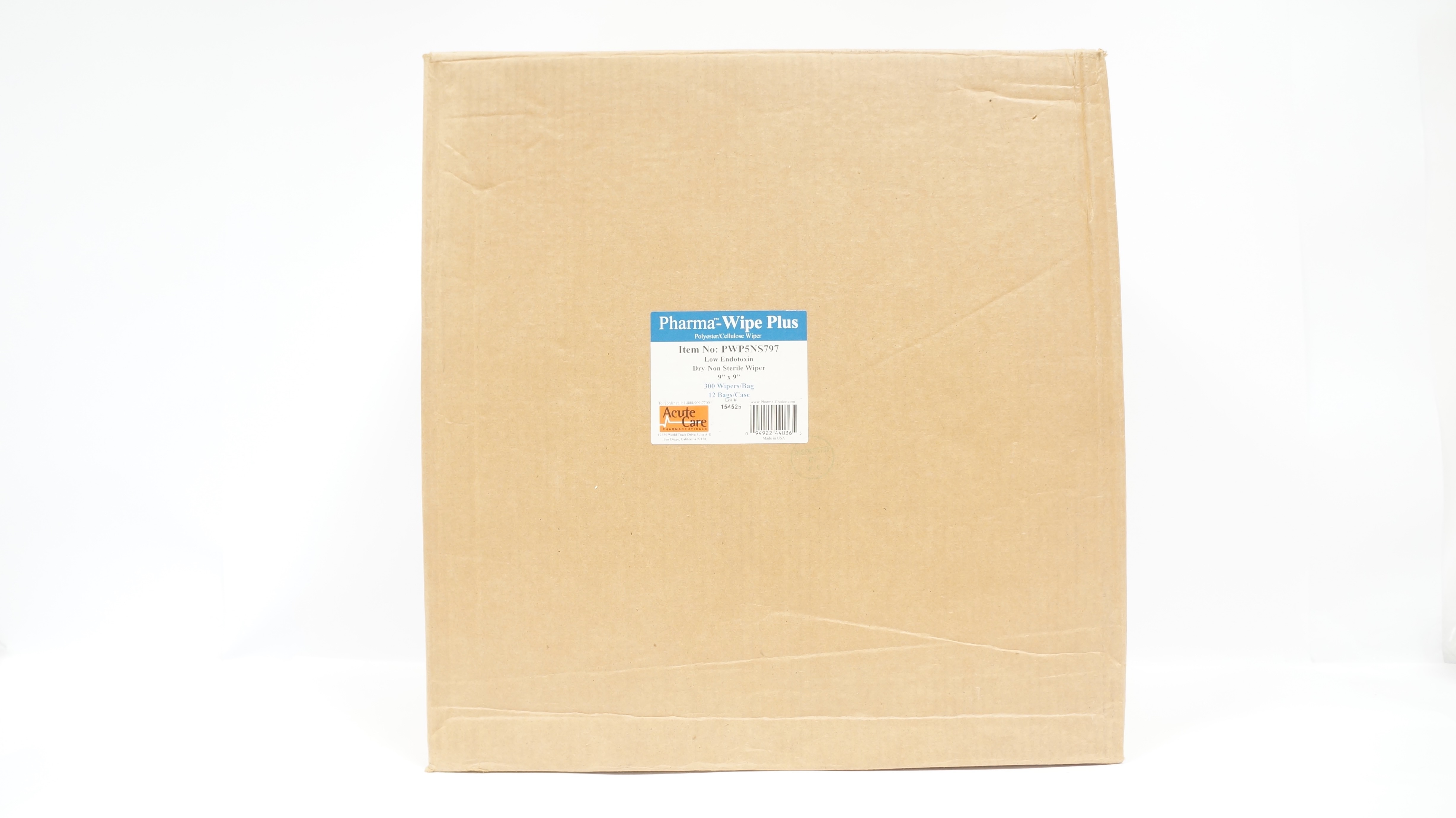 Acute Care Pharmaceuticals PWP5NS797 Pharma-Wipe Plus, 9 x 9inch - Case of 3600