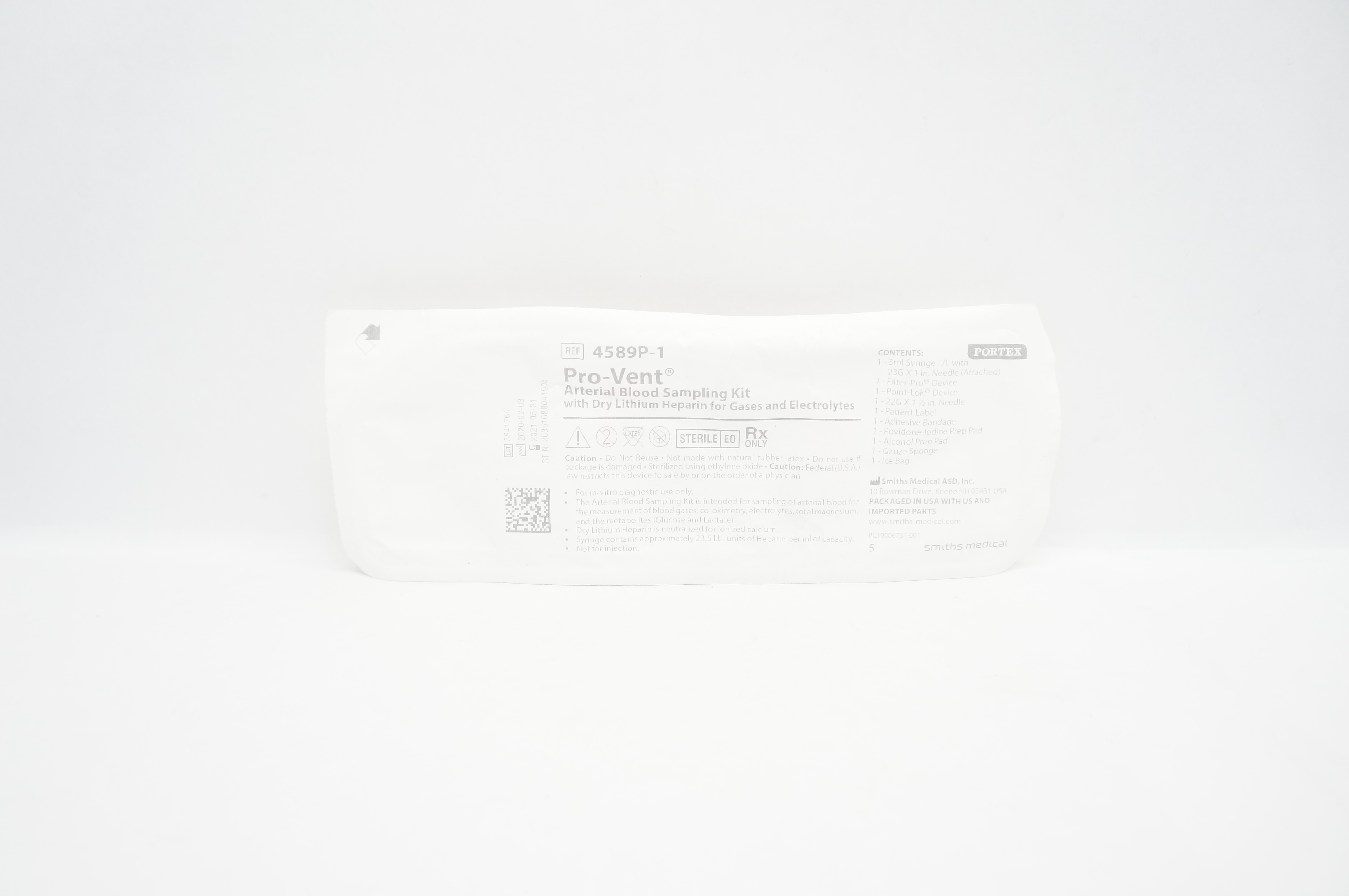 Smiths Medical 4589P-1 Pro-Vent Arterial Blood Sampling Kit (x)