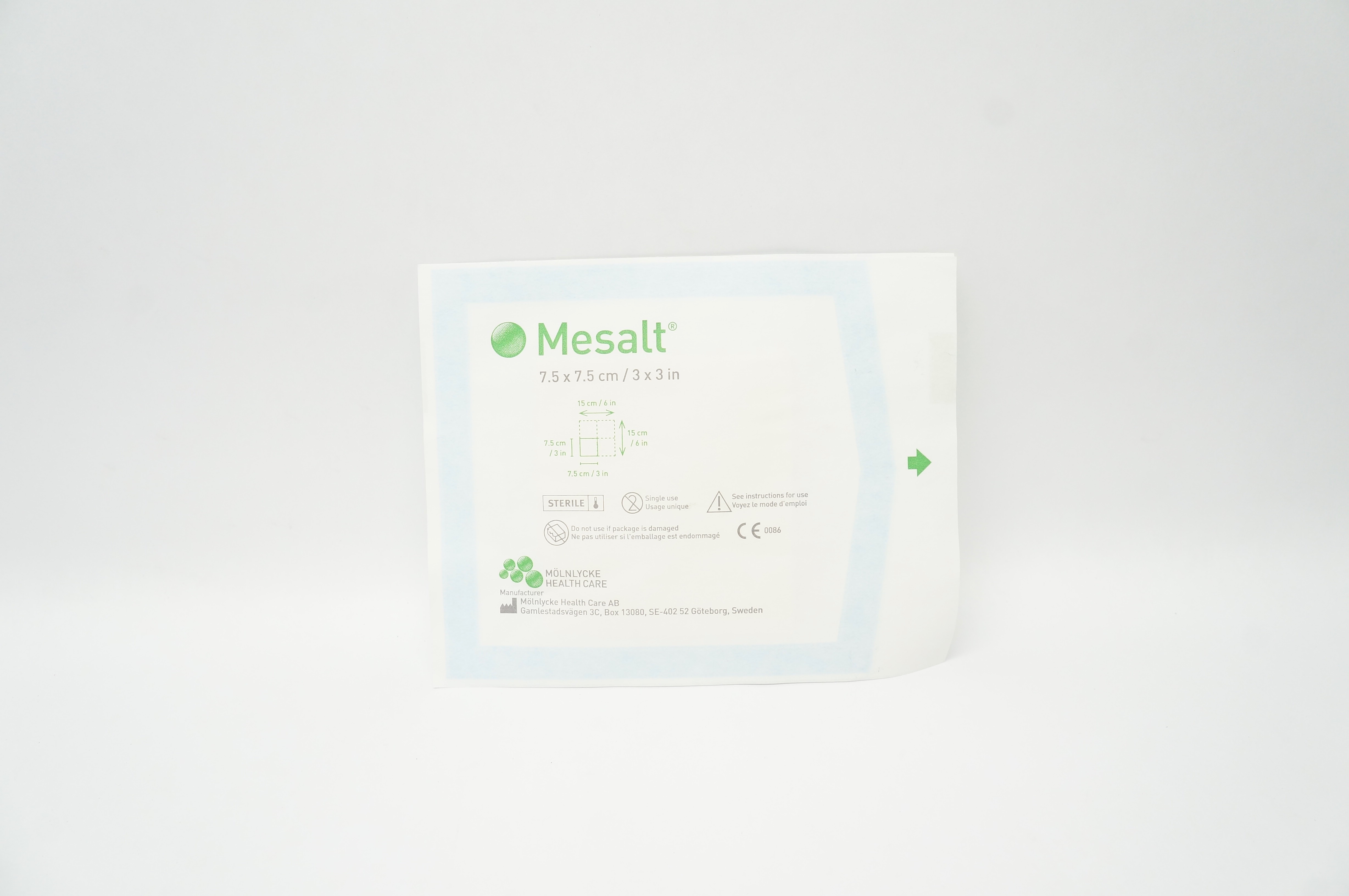 Molnlycke 285780 Mesalt Sodium Chloride Dressing 3 x 3inch 6 x 6inch (x)