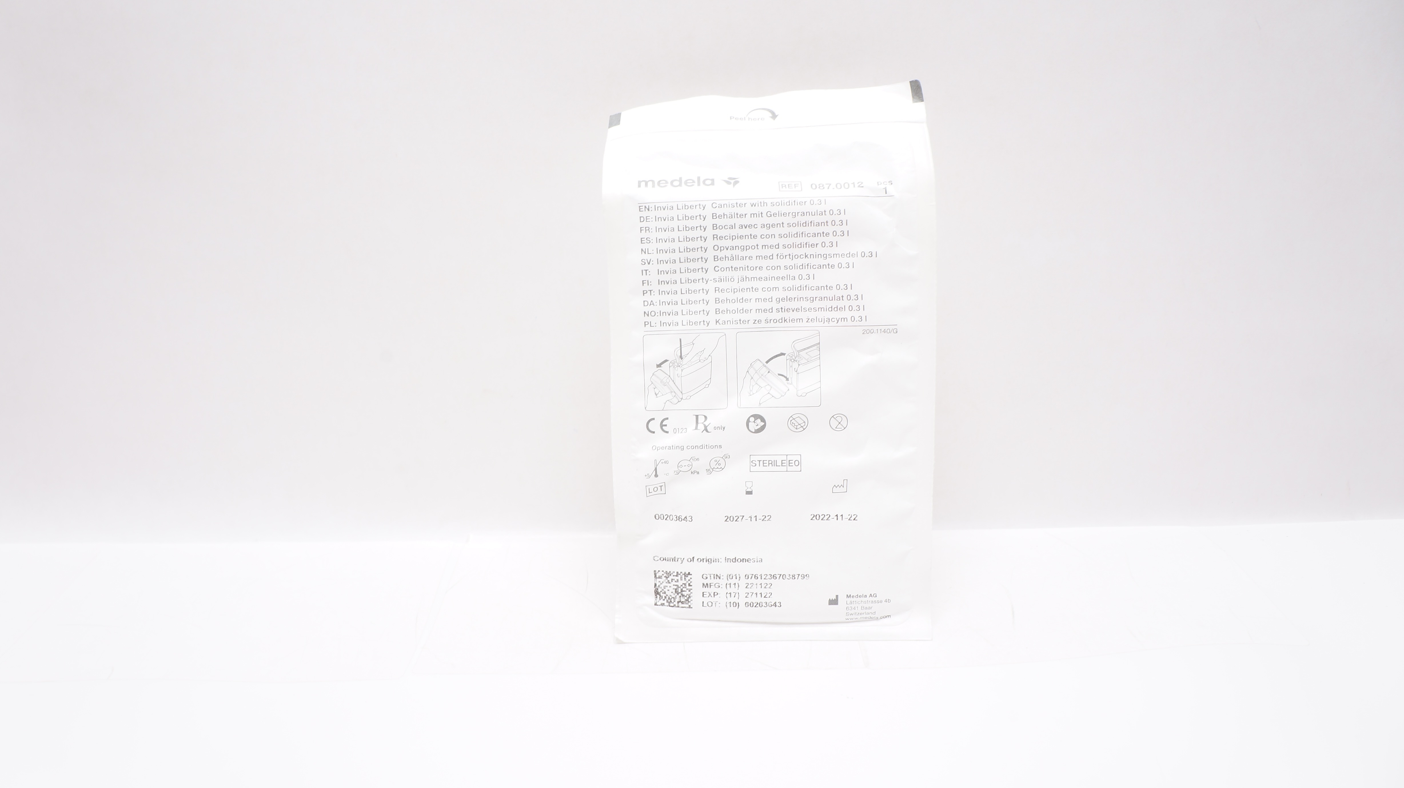 Medela 087.0012 Invia Liberty Canister With Solidifier 0.3 I