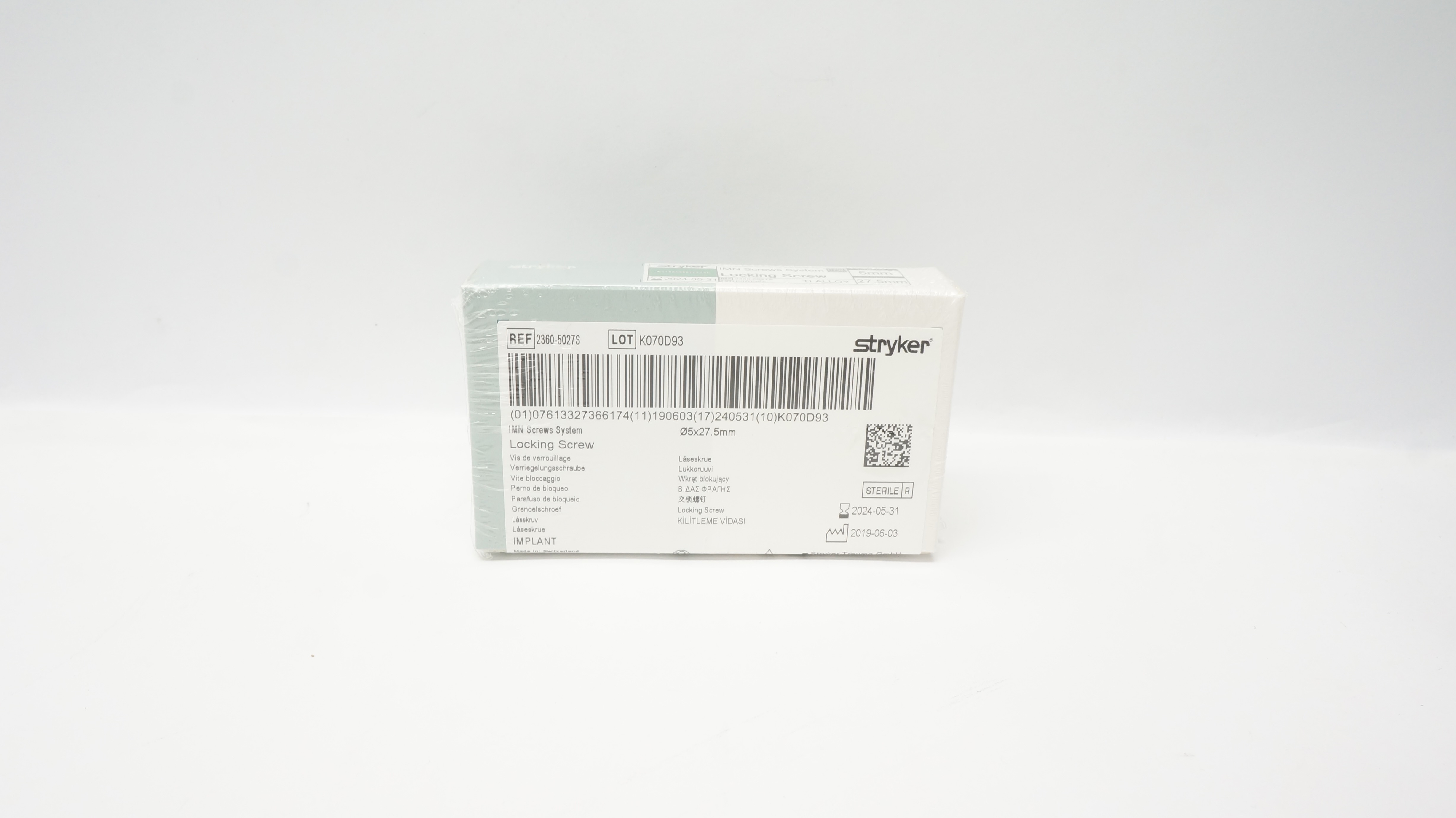 Stryker 2360-5027S Locking Screw 5 x 27.5mm (x)