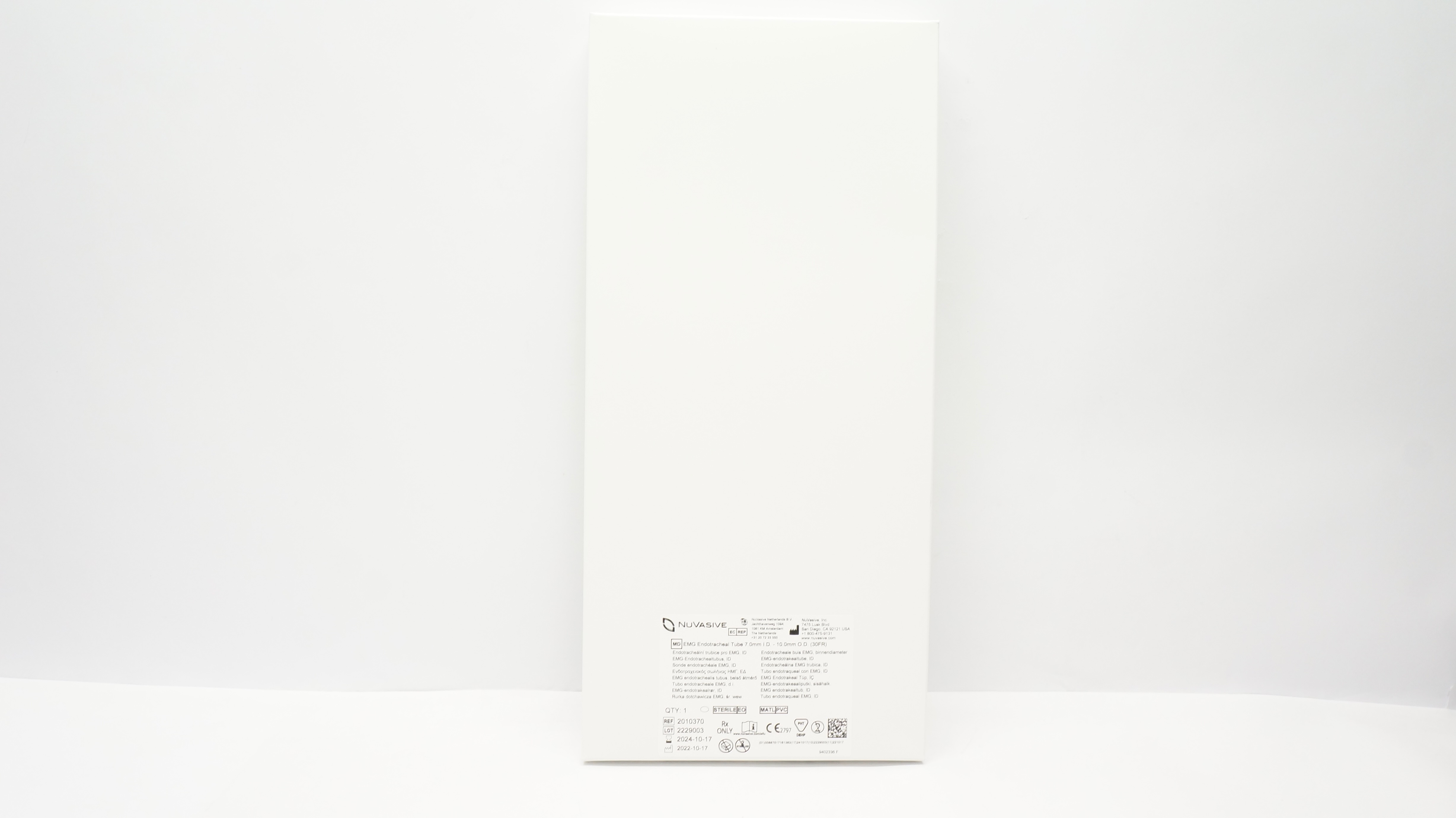 NuVasive 2010370 EMG Endotracheal Tube 7.0mm I.D. x 10.0mm O.D. ( 30Fr )