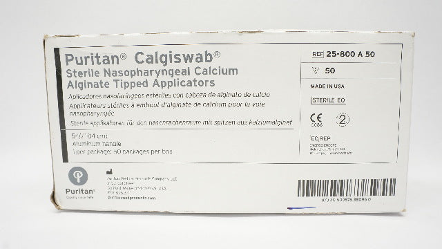 Puritan 25-800A50 Calgiswab Sterile Nasopharyngeal Tipped Applicator - Box of 50