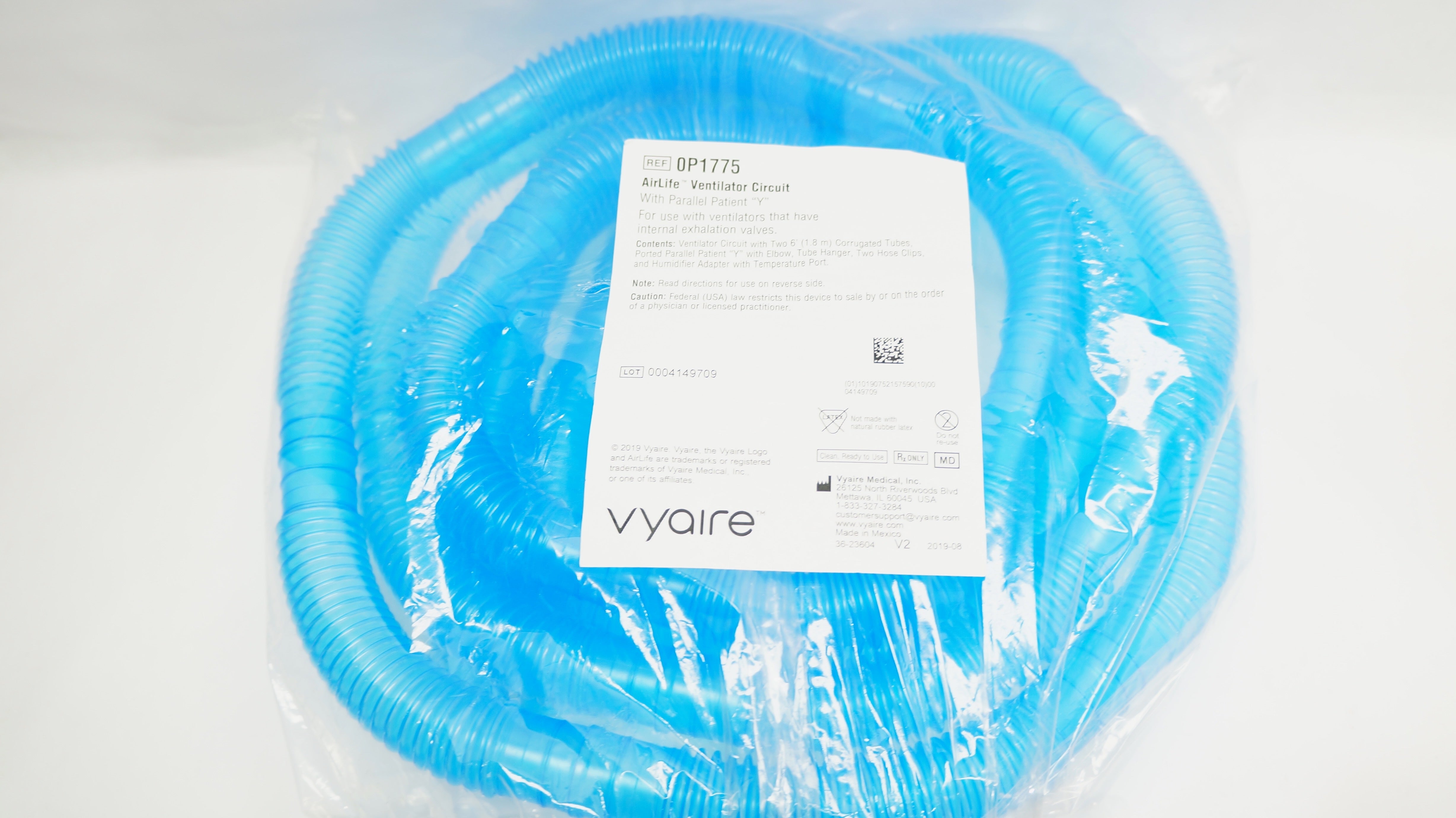 Vyaire 0P1775 AirLife Ventilator Circuit with Parallel Patient "Y"
