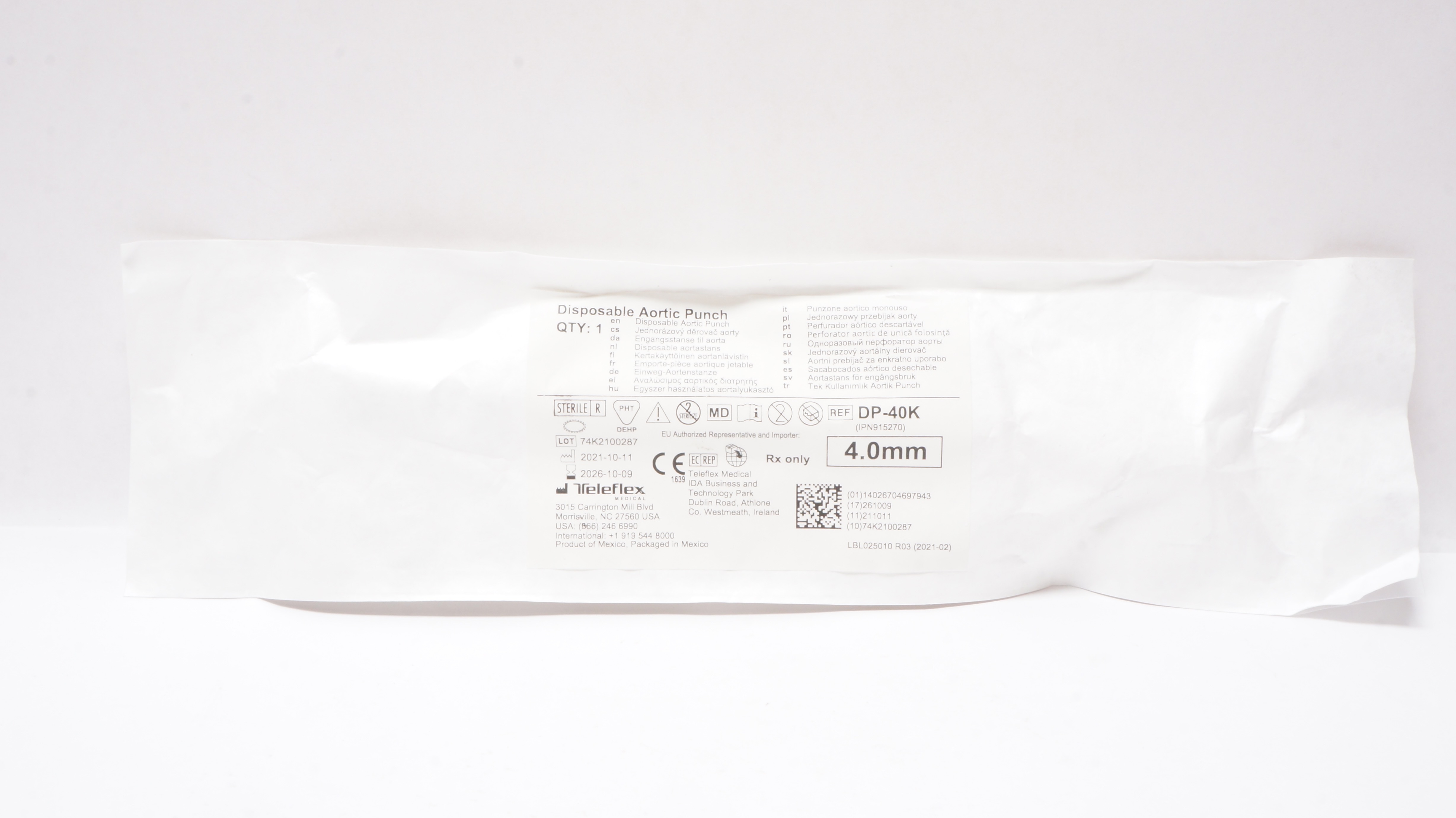 Teleflex DP-40K Disposable Aortic Punch 4.0mm