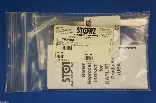 Karl Storz 793403 Tissue Forceps With 1x2 Teeth Narrow, Width Length 14.5cm