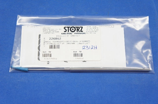 Karl Storz 226862 House Triangular Lancet Knife W/Round Tip Angled 45deg Up