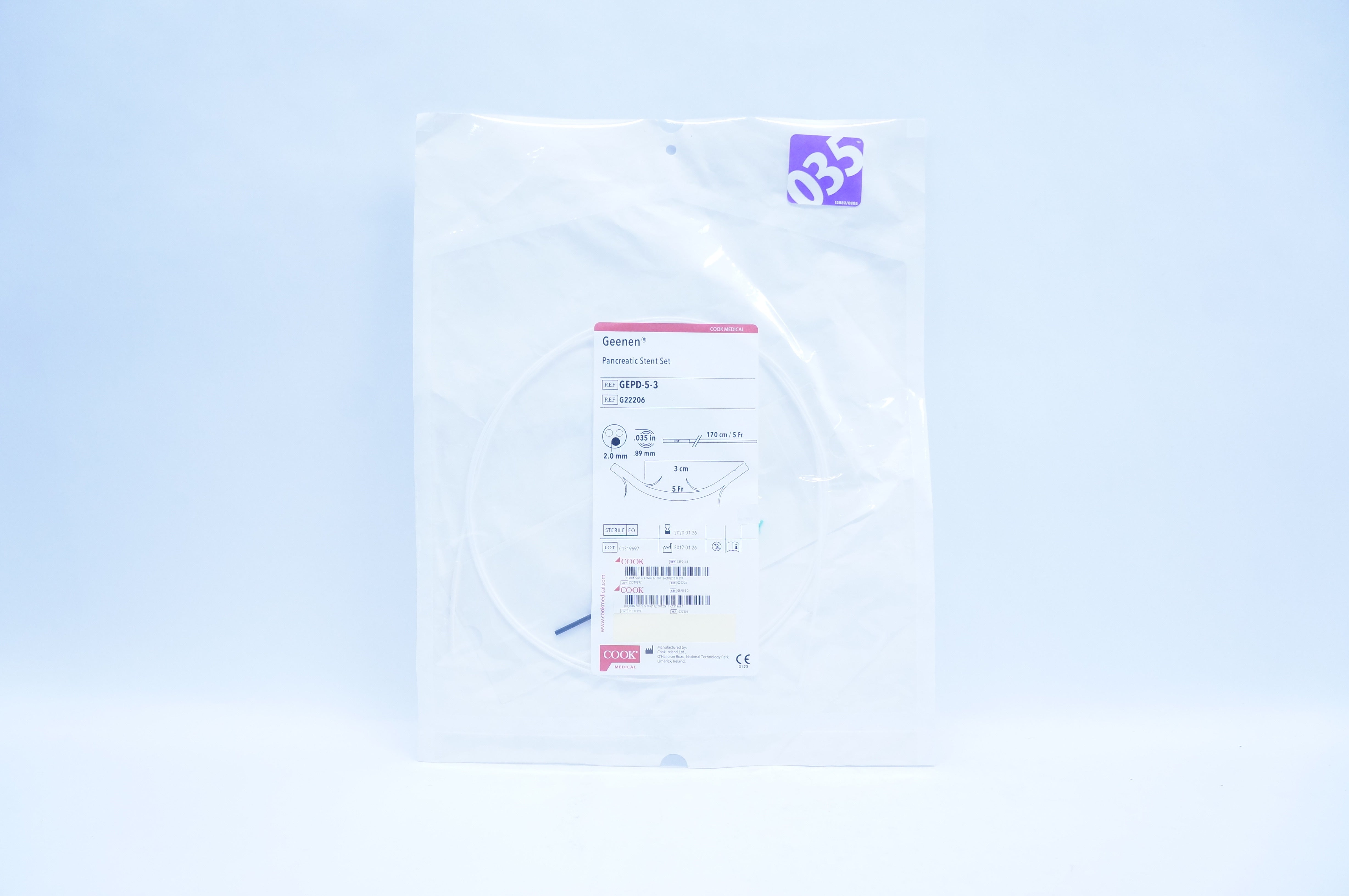 Cook Medical G22206 Geenen Pancreatic Stnt Set 5 Fr. x 170 cm (x)
