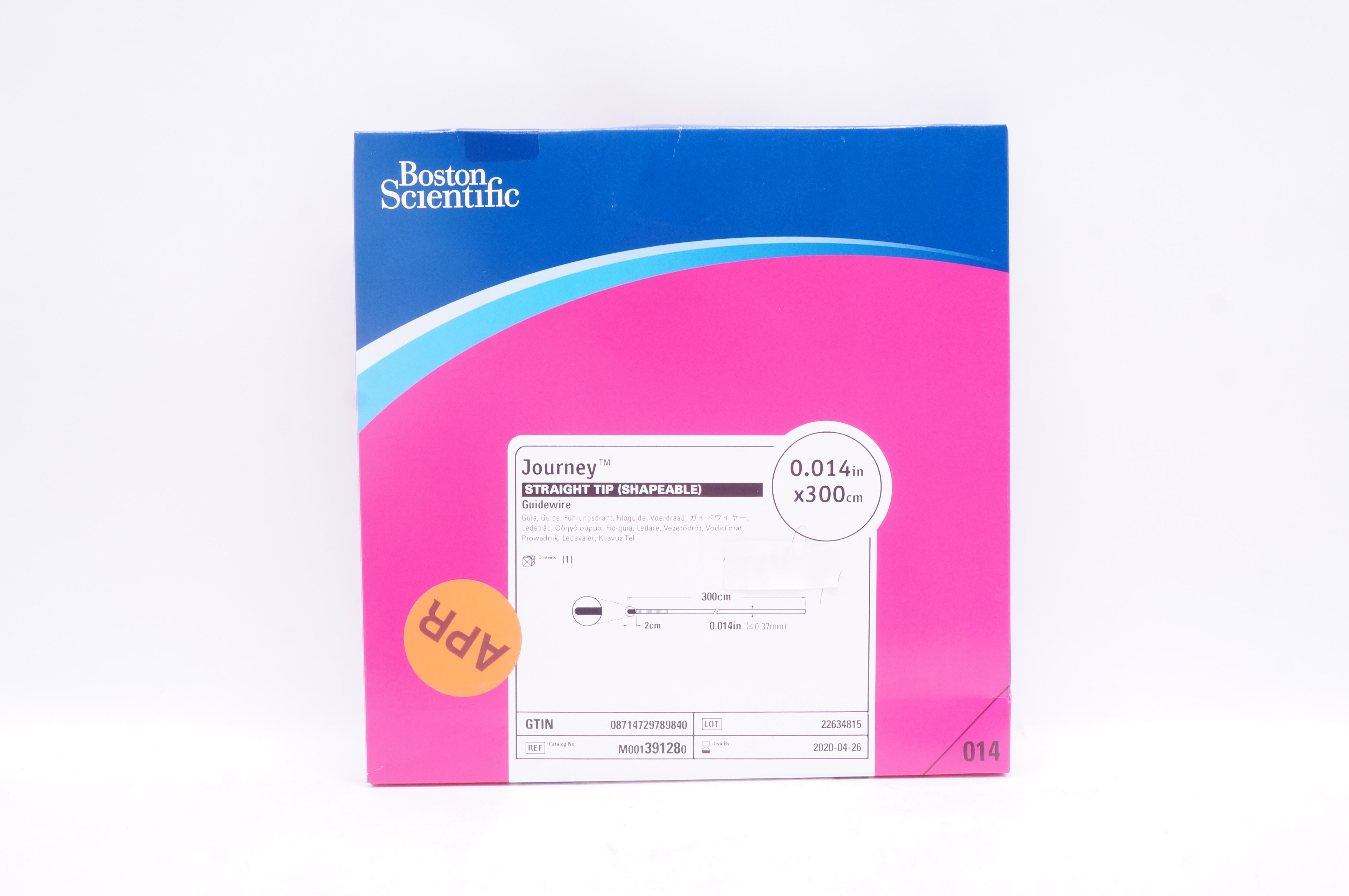 Boston Scientific 39128 Journey Guidewire Straight Tip 0.014inch x 300cm (x)