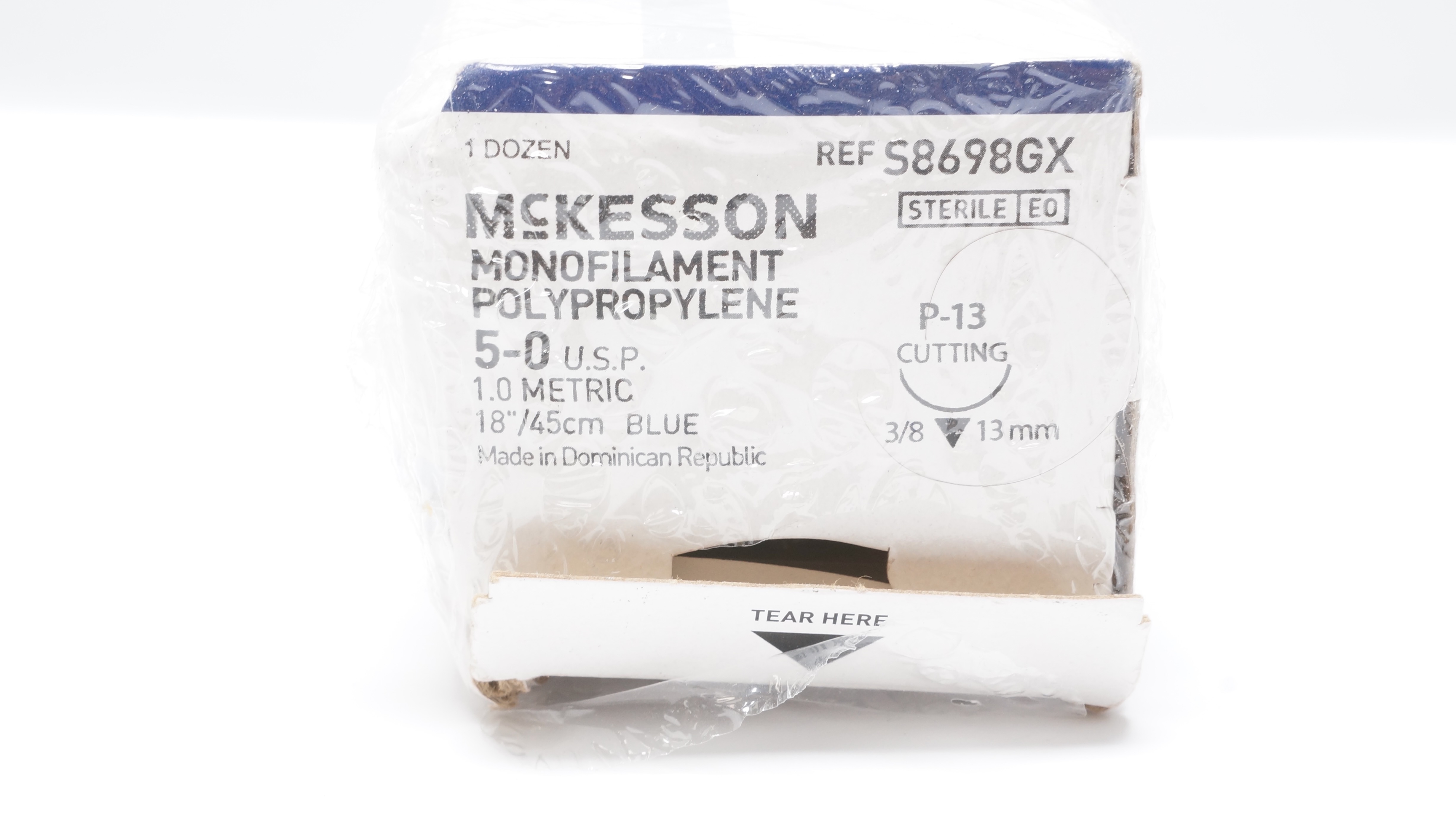 McKesson S8698GX 5-0 Monofilament Stre P-13 Cutting 3/8 13mm 18inch(x)-Box of 12