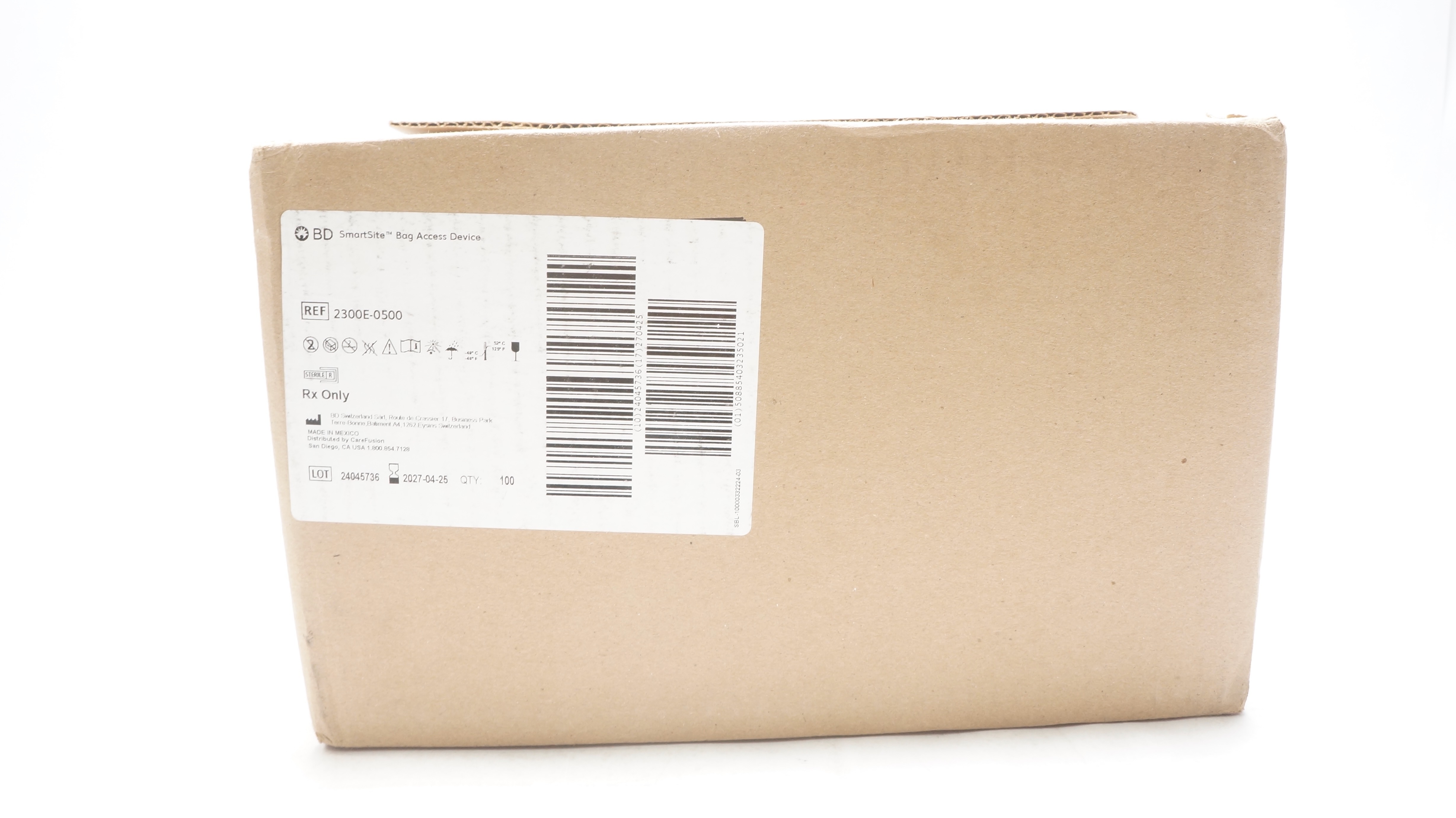 BD 2300E-0500 BD SmartSite Bag Access Device - Box of 100