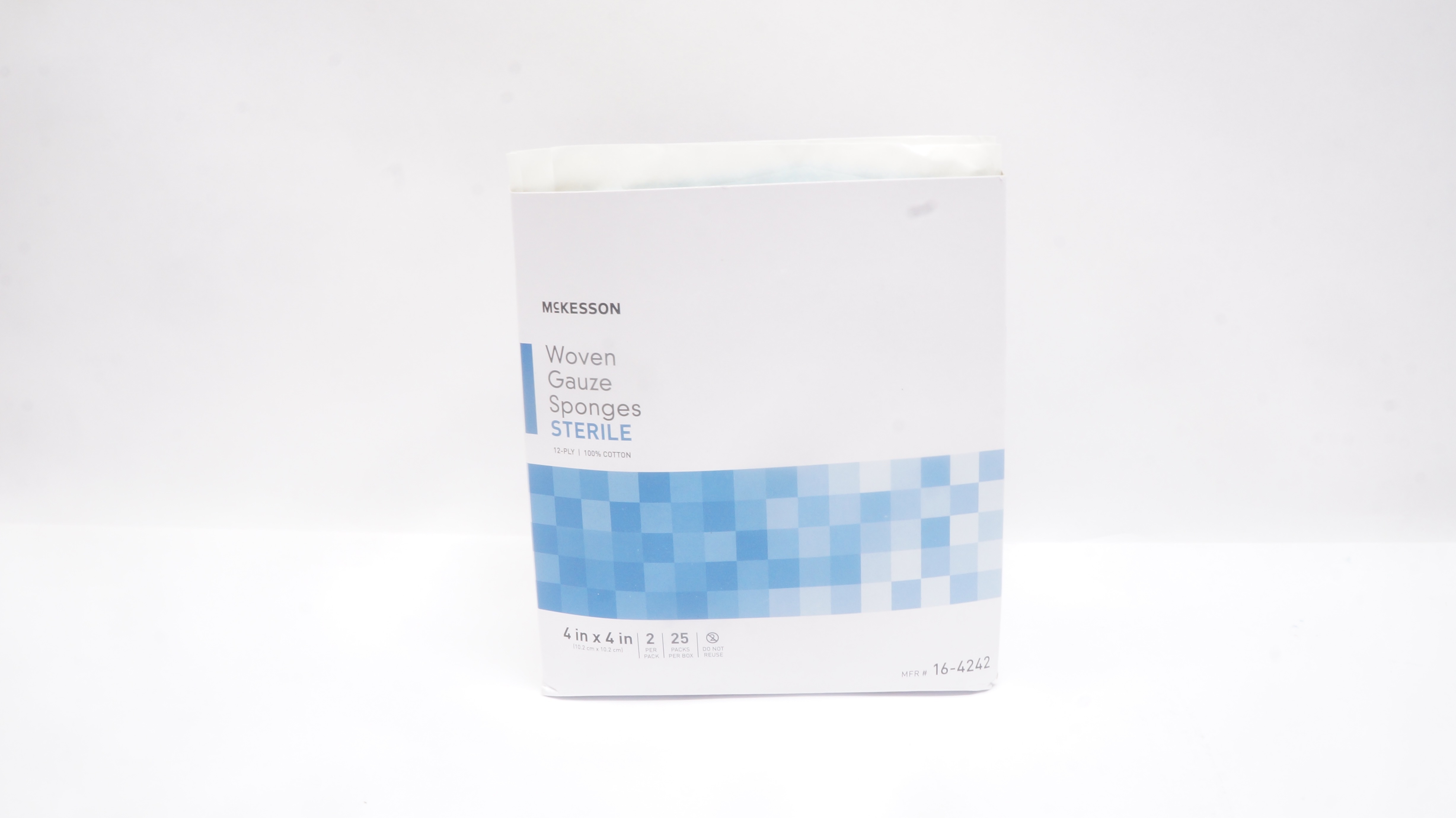 McKesson 16-4242 Woven Gauze Sponges 12-Ply 4inch x 4inch - Box of 25