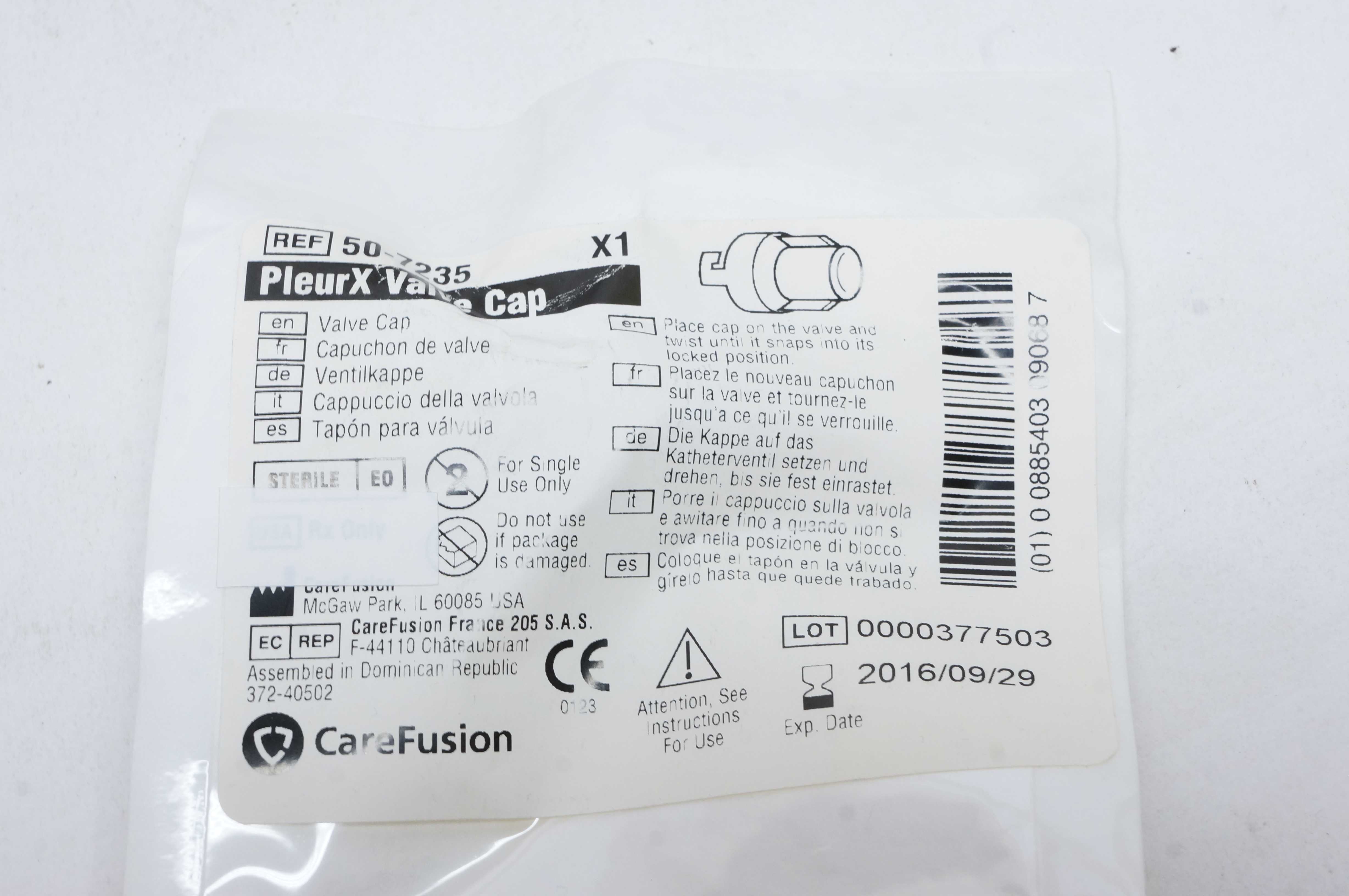 CareFusion 50-7235 PleurX Valve Cap (x)