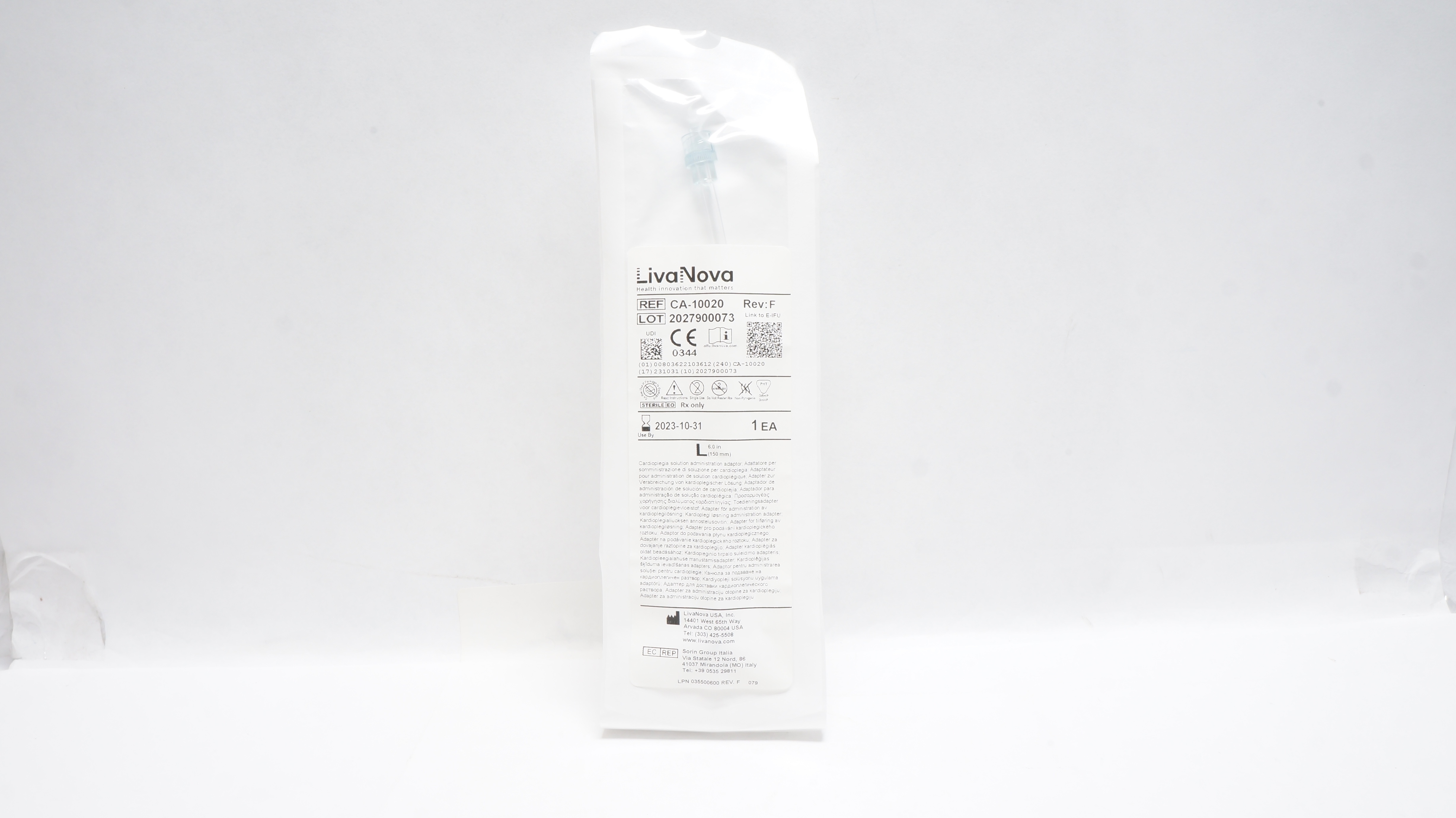 LIVANOVA CA-10020 Cardioplegia Solution Administration Adaptor, L 6.0inch (x)