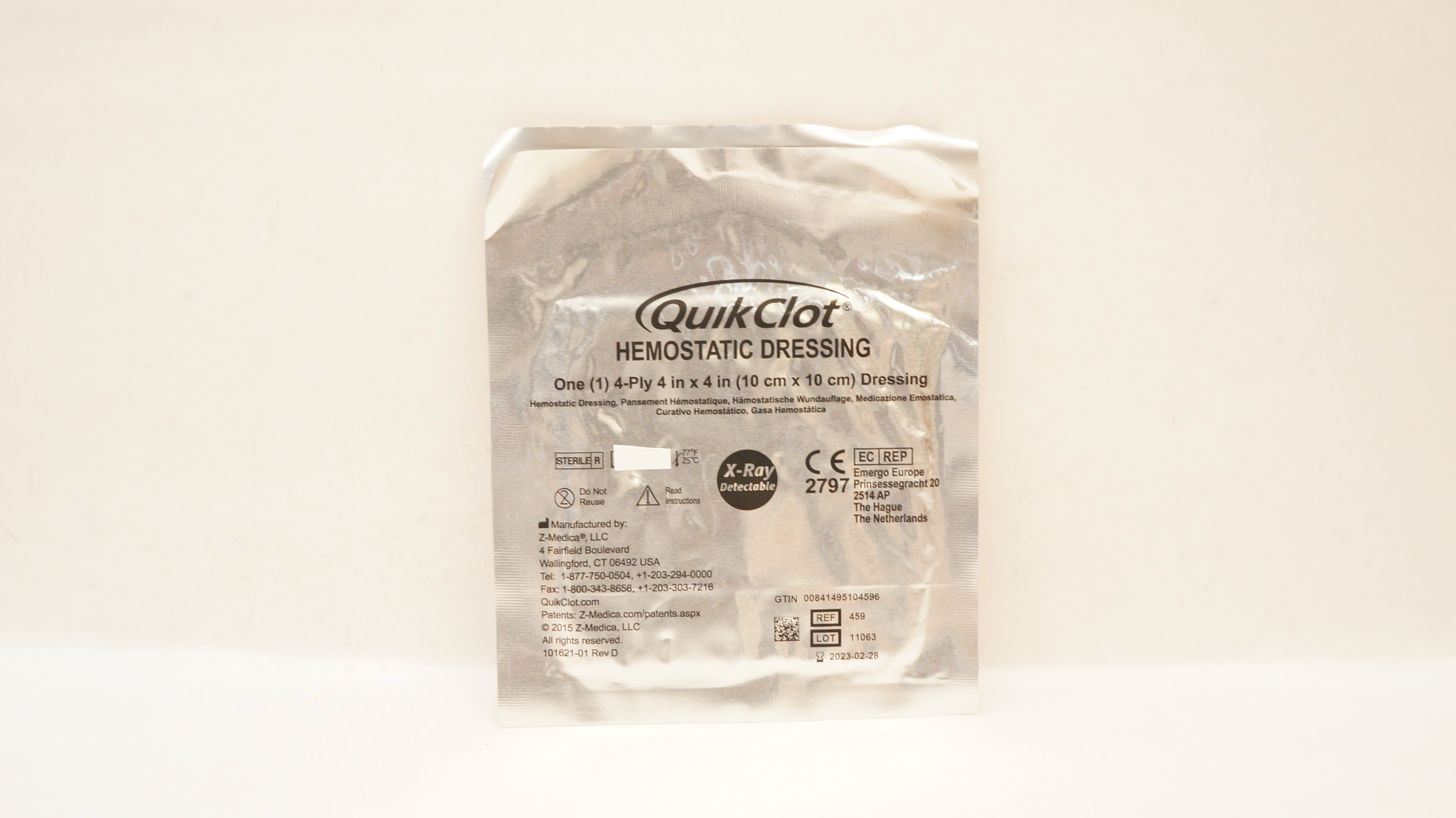 Z-Medica 459 QuikClot Hemostatic Dressing 4-Ply 4 x 4inch (x)