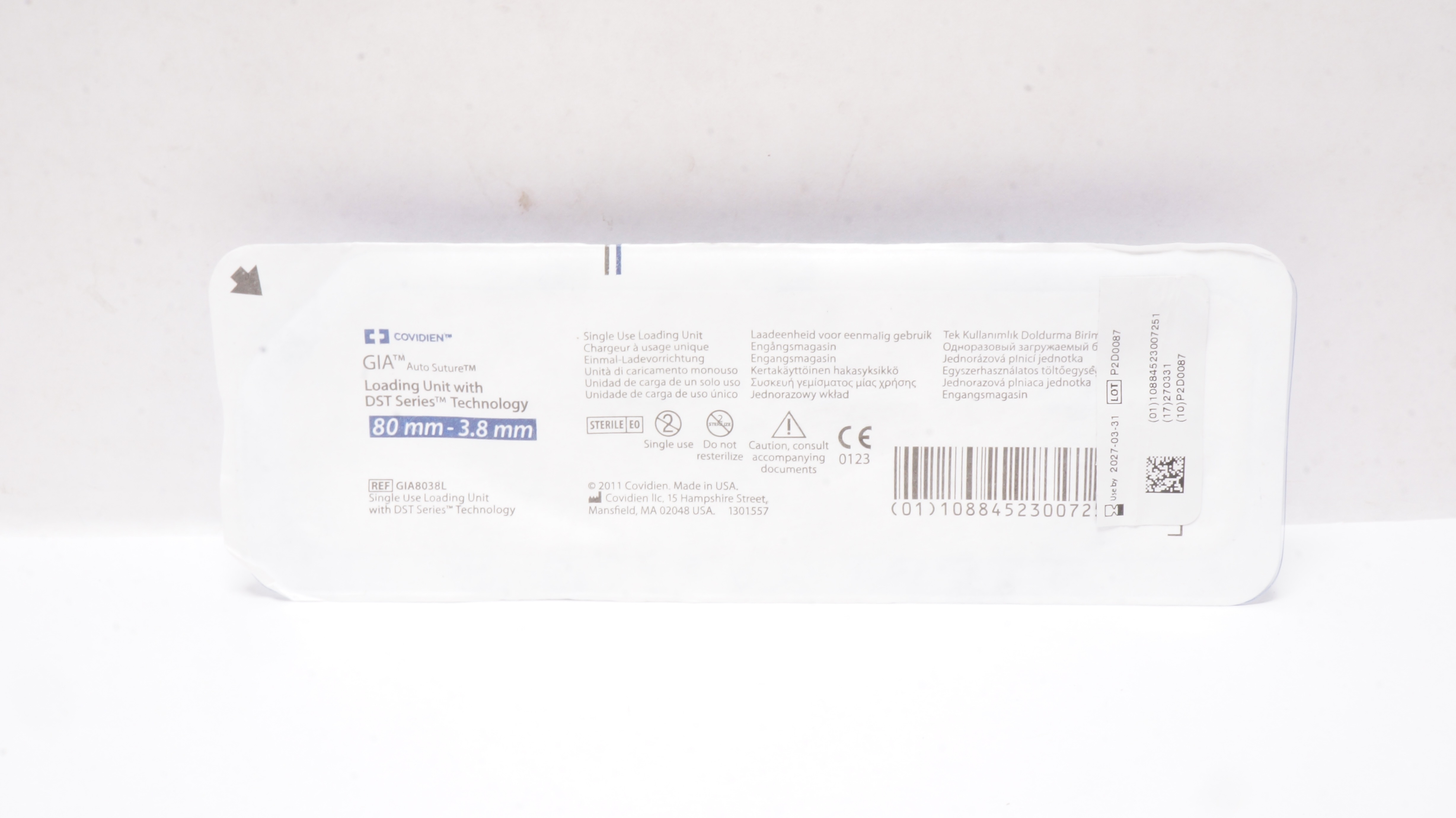 Covidien GIA8038L GIA AutoSuture Loading Unit W/DST Series Technology 80x3.8mm