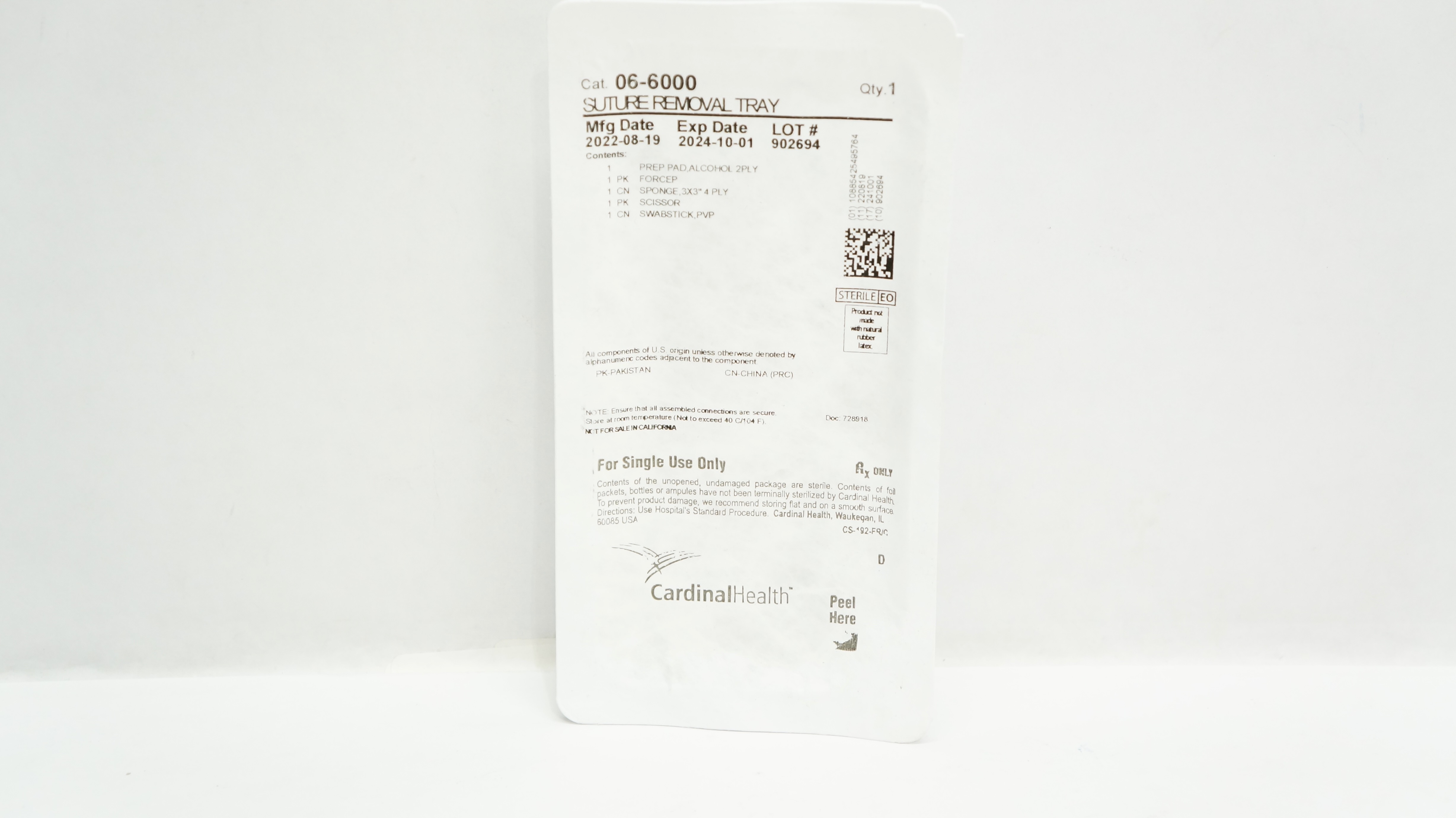 Cardinal Health 06-6000 Stre Removal Tray