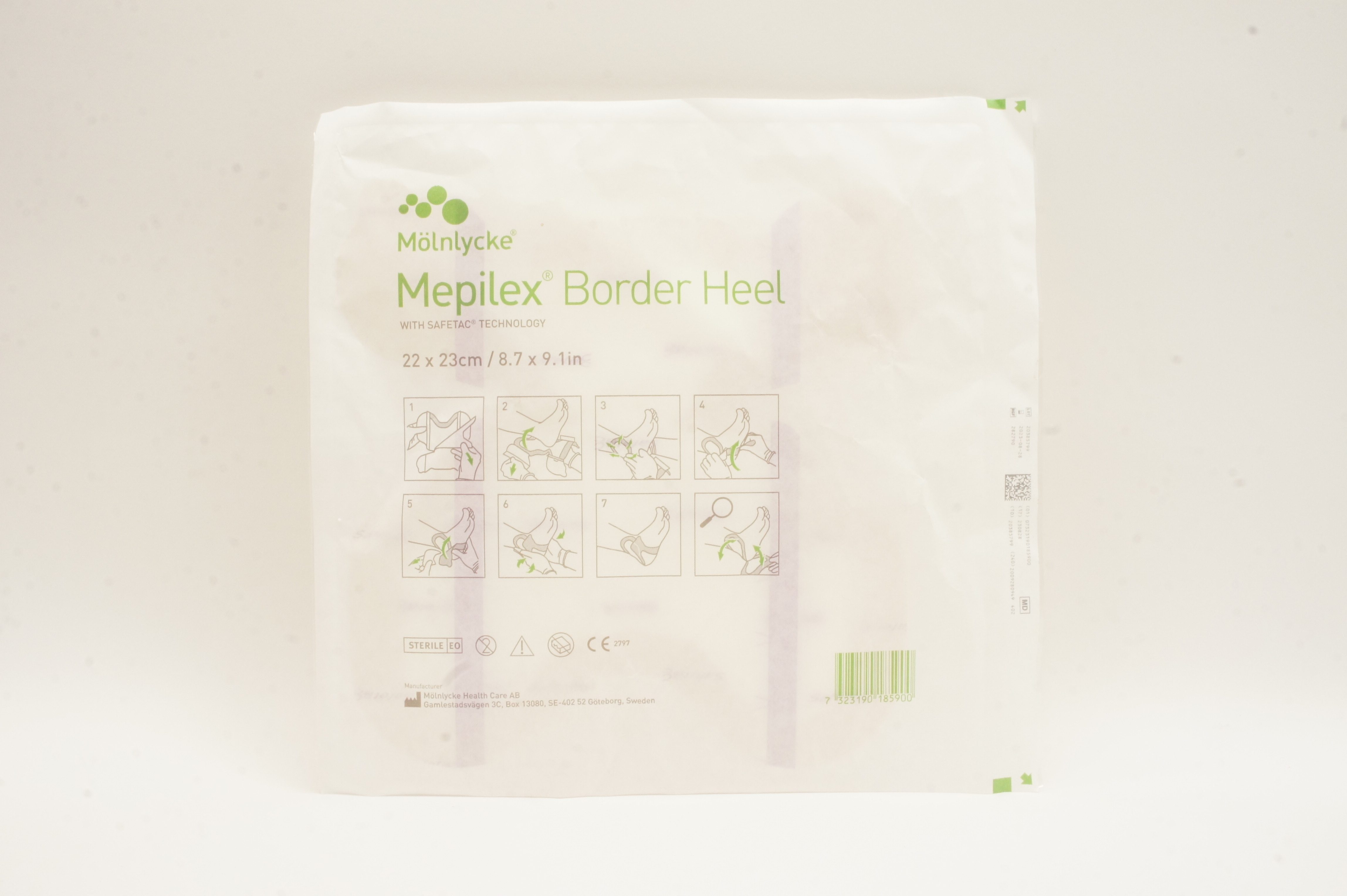 Molnlycke 282790 Mepilex Border Heel W/ Safetac Technology 8.7inch x 9.1inch