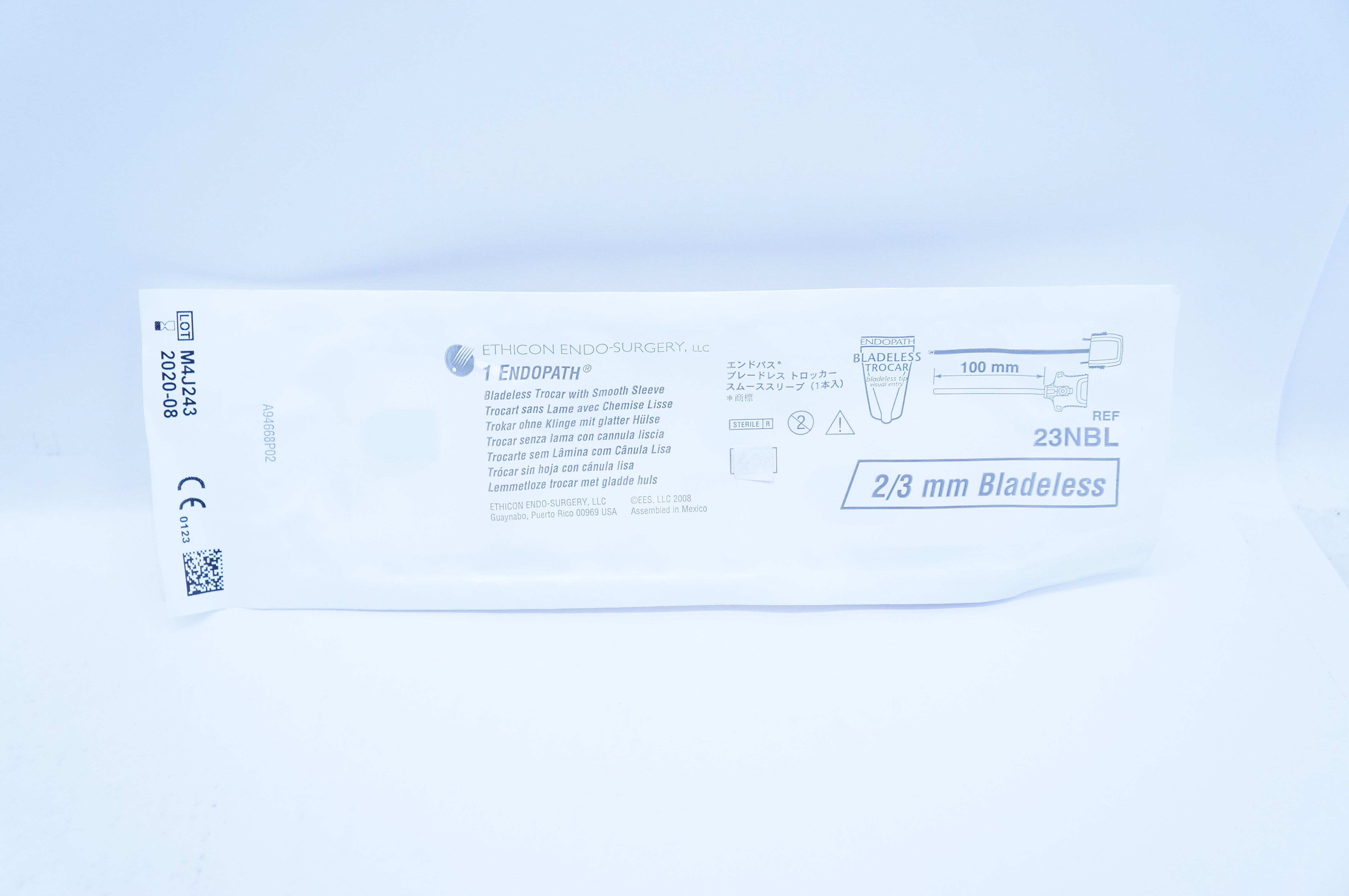 Ethicon 23NBL 1 Endopath Bladeless Trocar w/Smooth Sleeve 2/3 x 100mm (x)