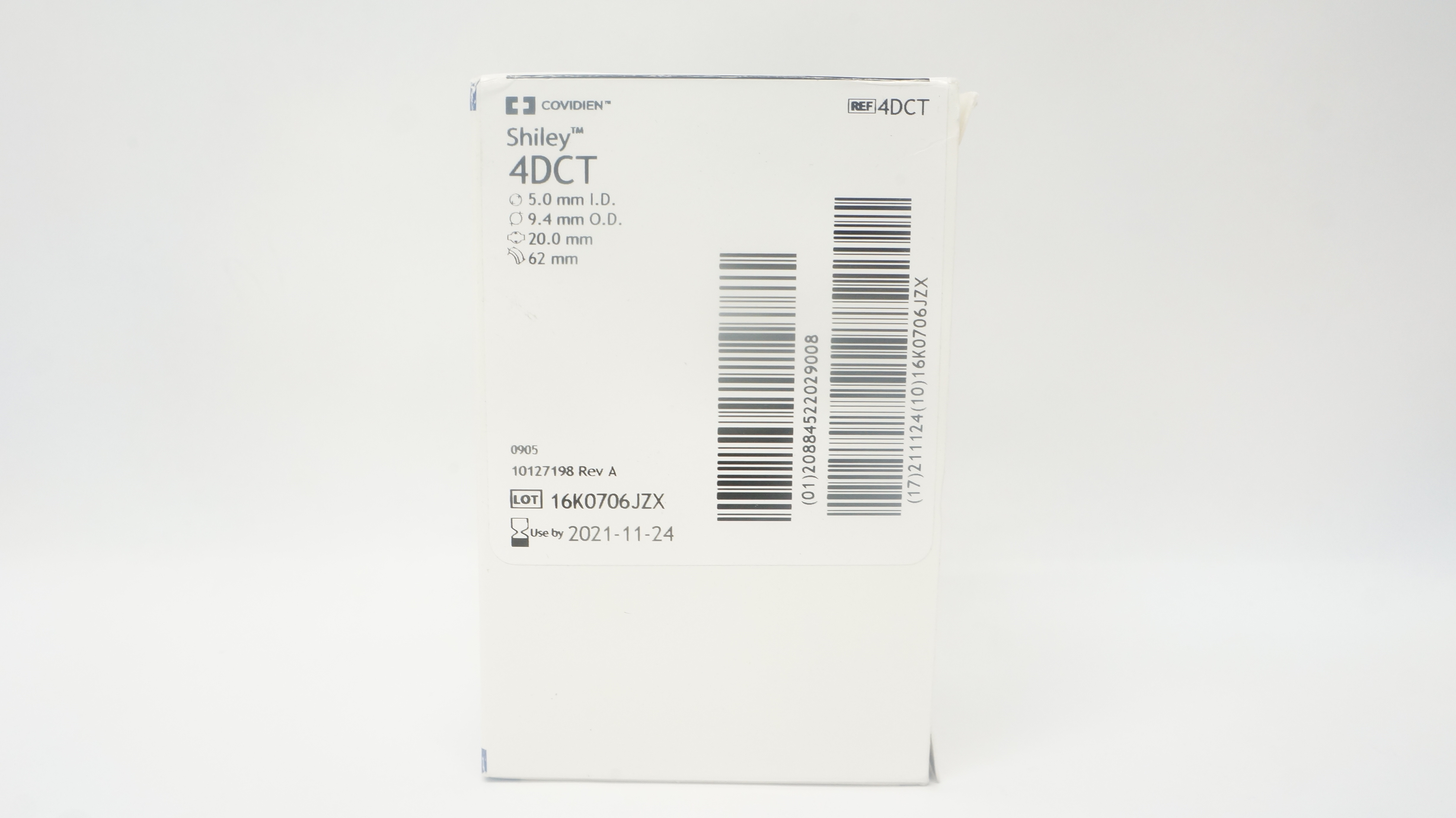 Covidien 4DCT Tracheostomy Tube Cuffed w/Inner Cannula  5.0 x9.4 x 20 x 62mm (x)