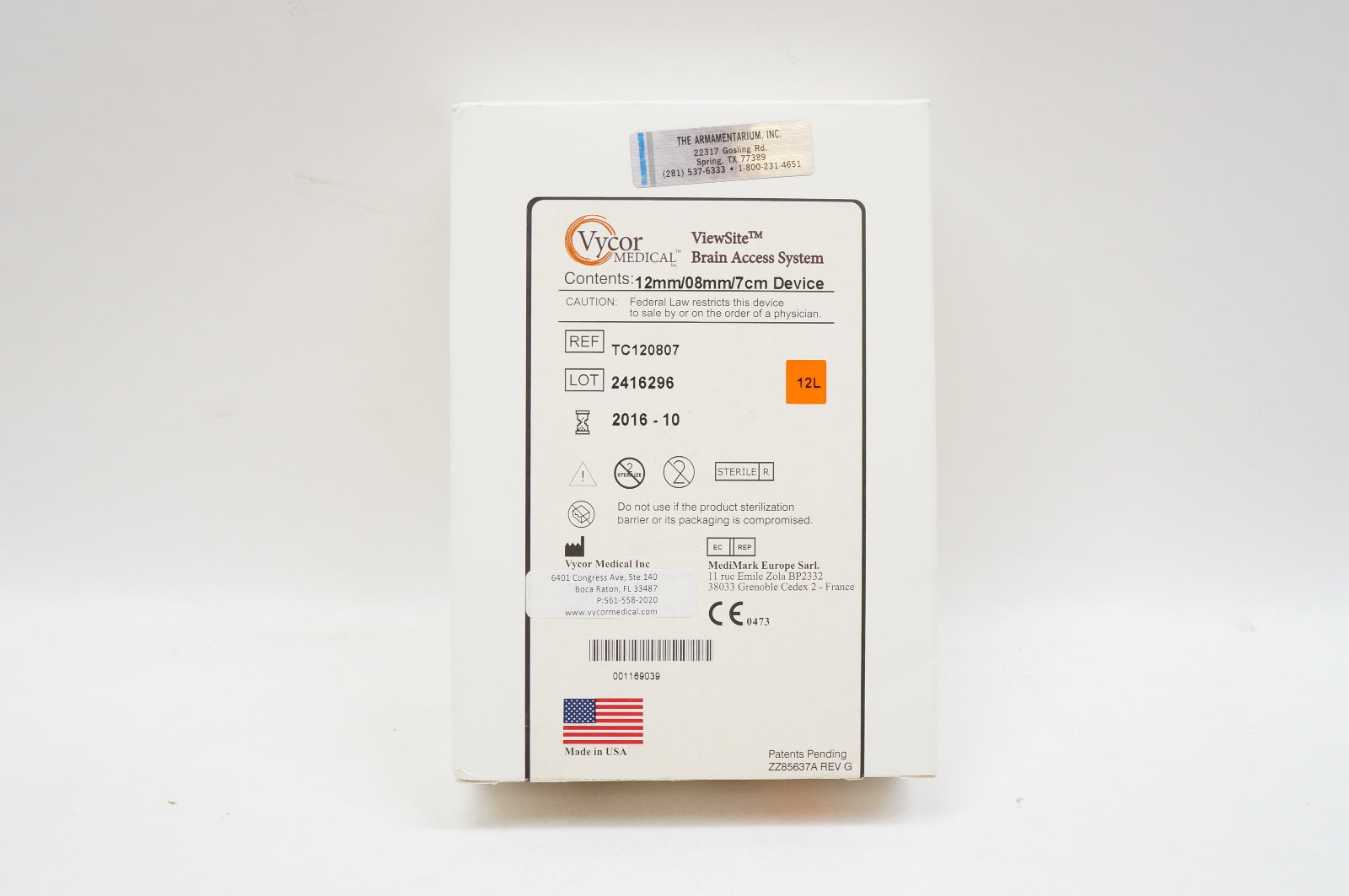 Vycor Medical TC120807 ViewSite Brain Access System 12mm/8mm/7cm (x)