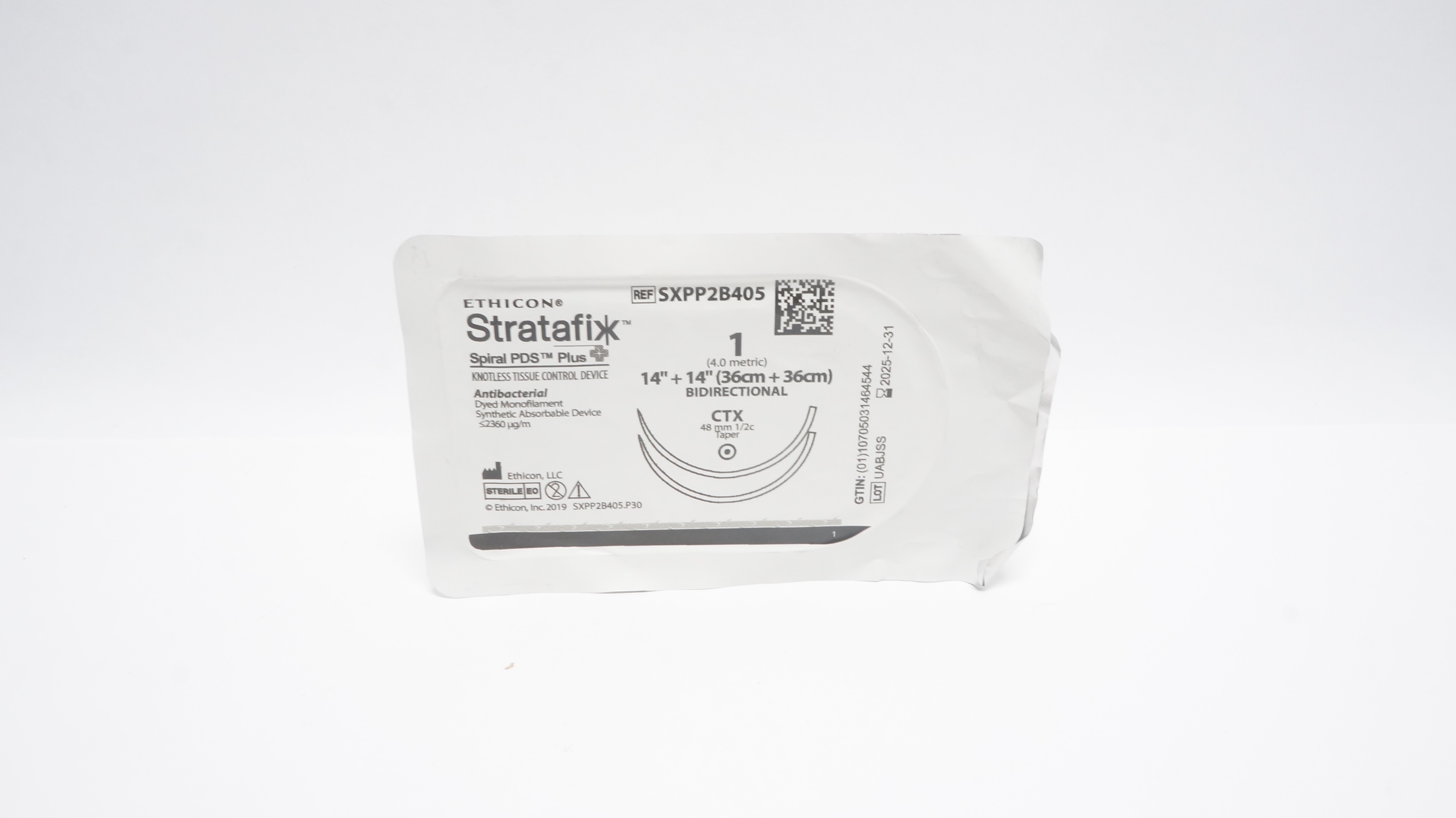 Ethicon SXPP2B405 1 STRATAFIX SPIRAL PDS PLUS BIDIRECTIONAL CTX 14x14In (x)