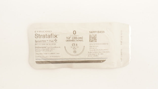 Ethicon SXPP1B450 0 Stratafix Antibacterial Device CT-1 36mm 1/2c Taper 12in.(x)