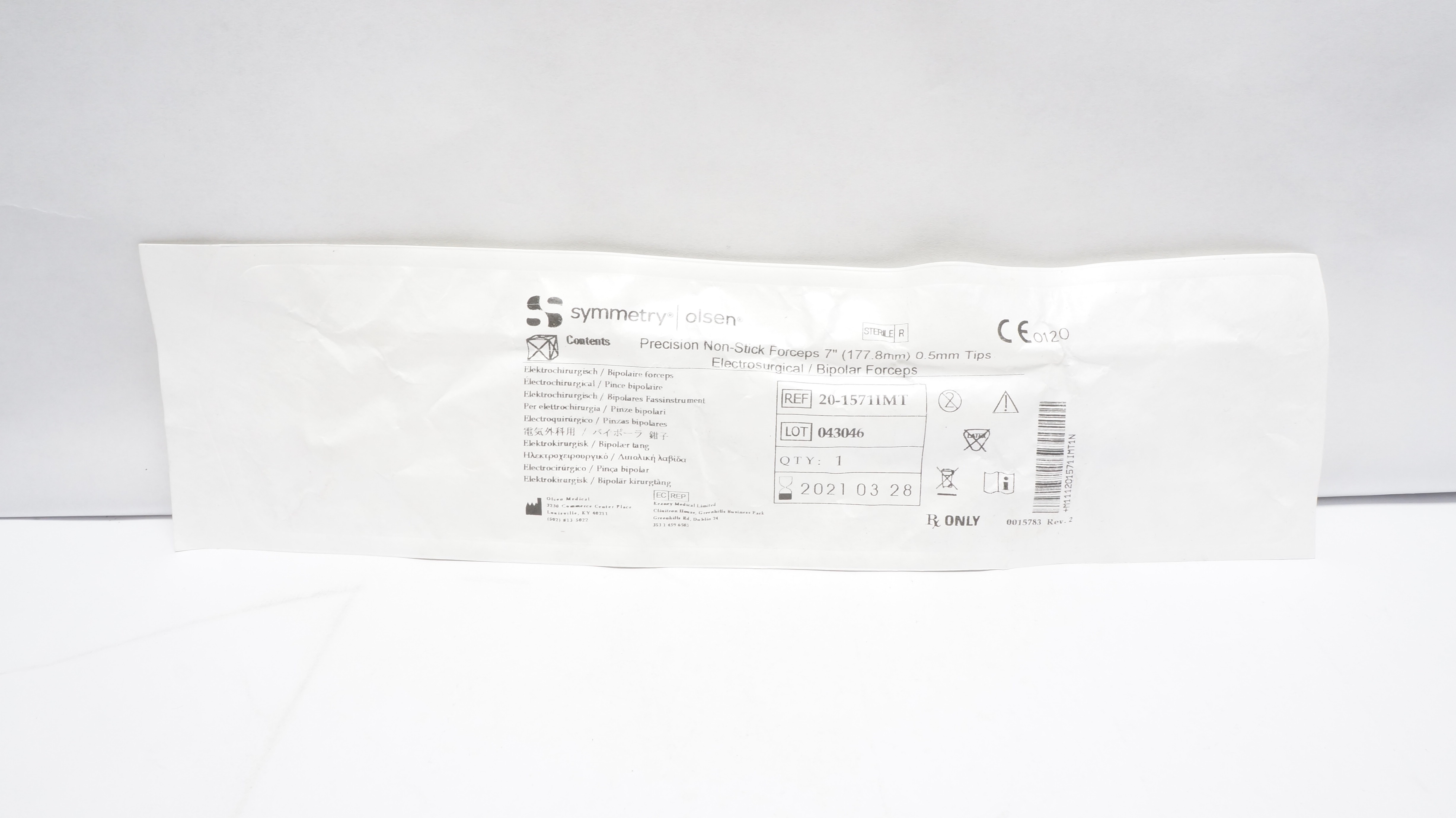 Olsen Medical 20-1571IMT Summetry Precision Non-Stick Forceps 7Inx 0.5mm Tips(x)