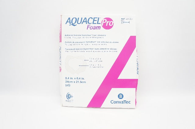 Convatec 421580 Aquacel Pro Foam Adhesive Silicone Hydrofiber  9.4 x 8.4In