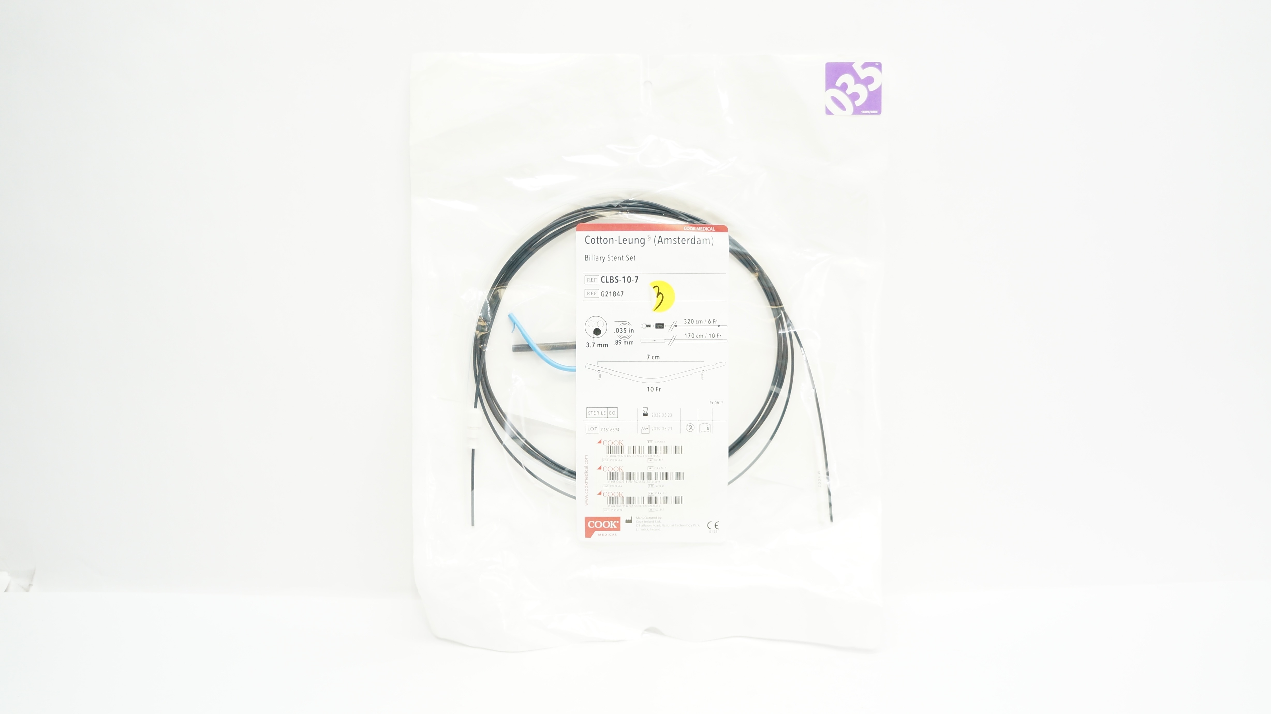 Cook Medical G21847 Cotton-Leung Biliary Stent Set 7cm x 10Fr (x)