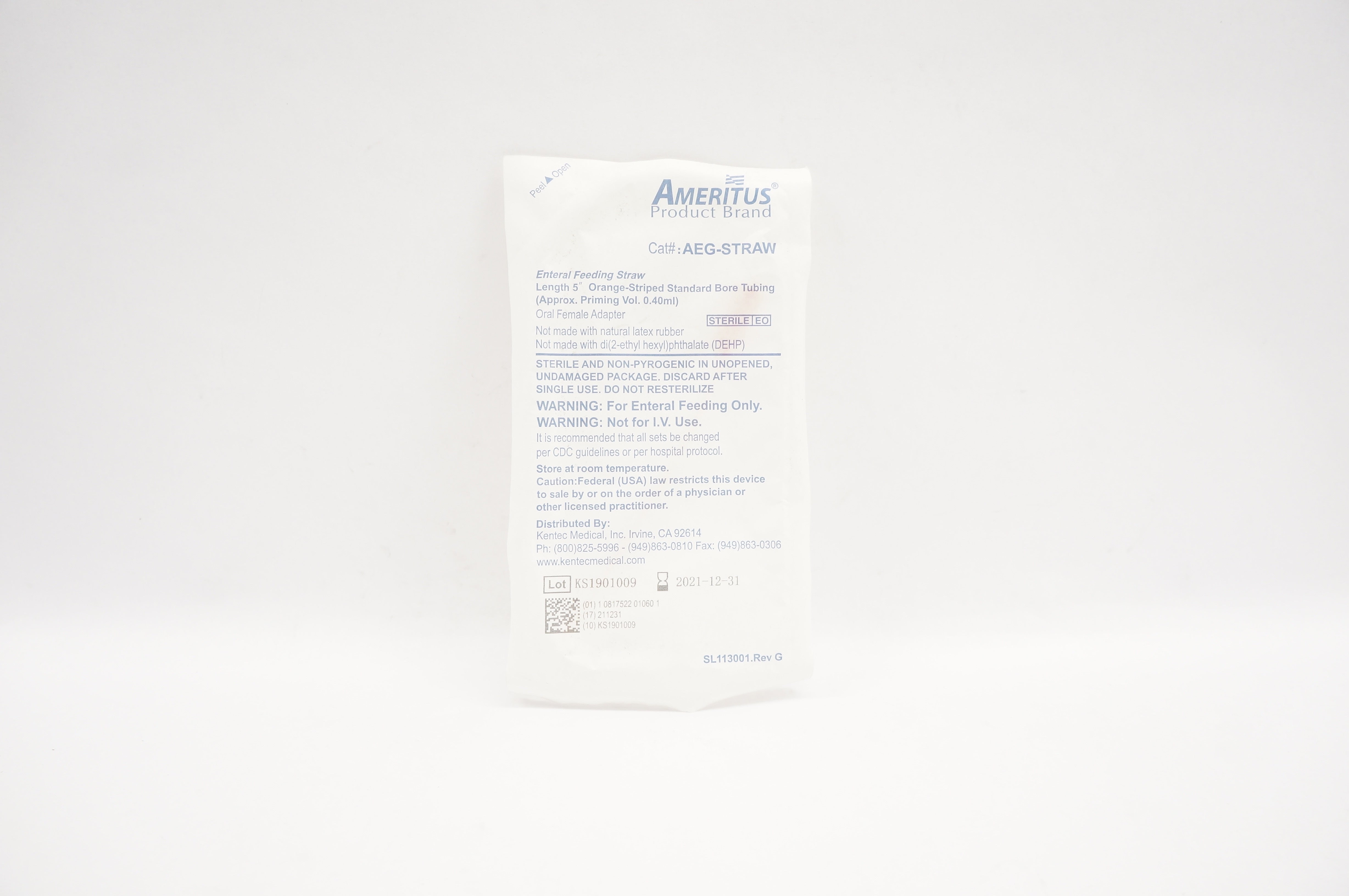 Ameritus AEG-STRAW Enteral Feeding Straw 5inch, Approx. Priming Volume 0.40mL (x)