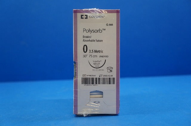 Covidien CL-844 Polysorb 0, Braided Absorbable Stre, GS-21 Taper, 30" -Box of 36