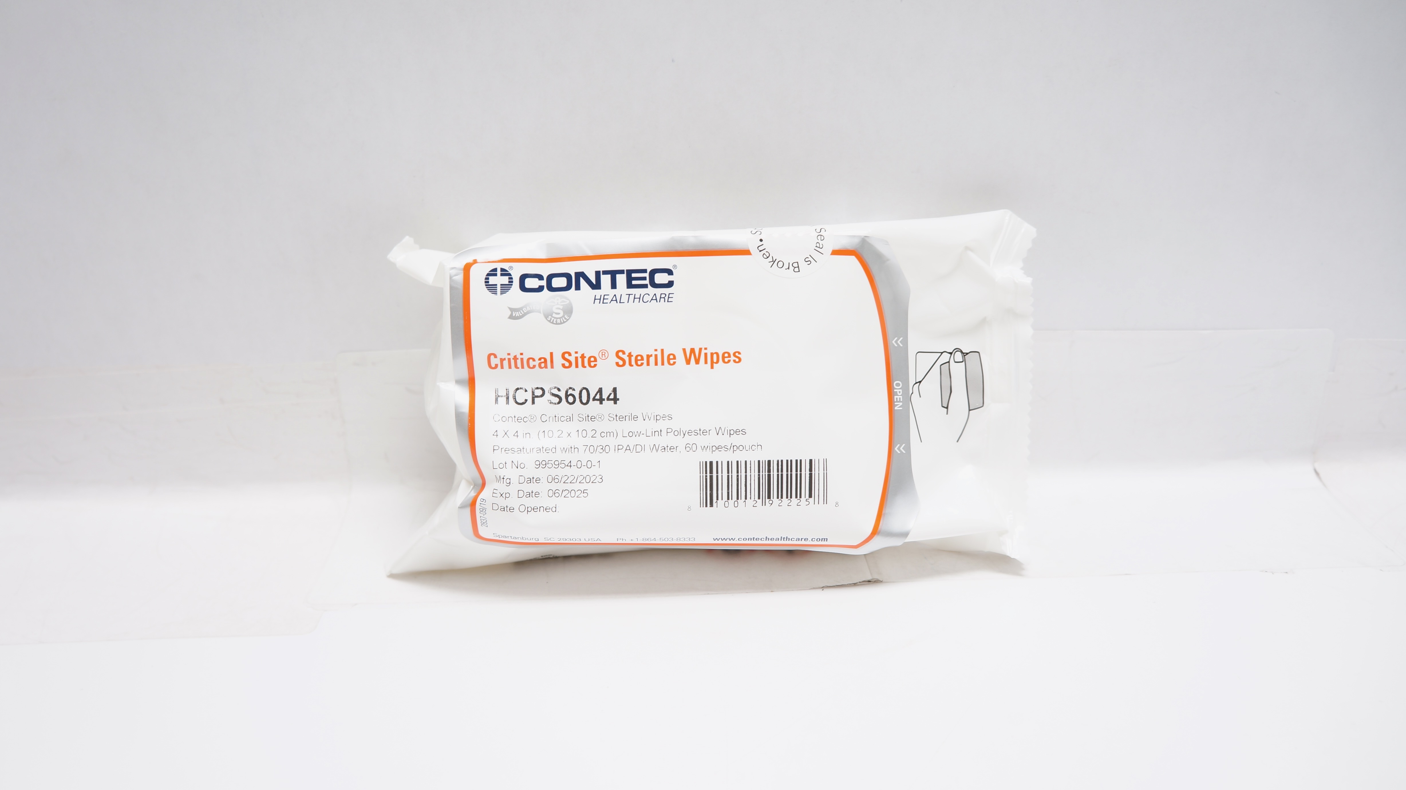 Contec HCPS6044 Critical Site Sterile Polyester Wipes 4in x 4in  - Pack of 60