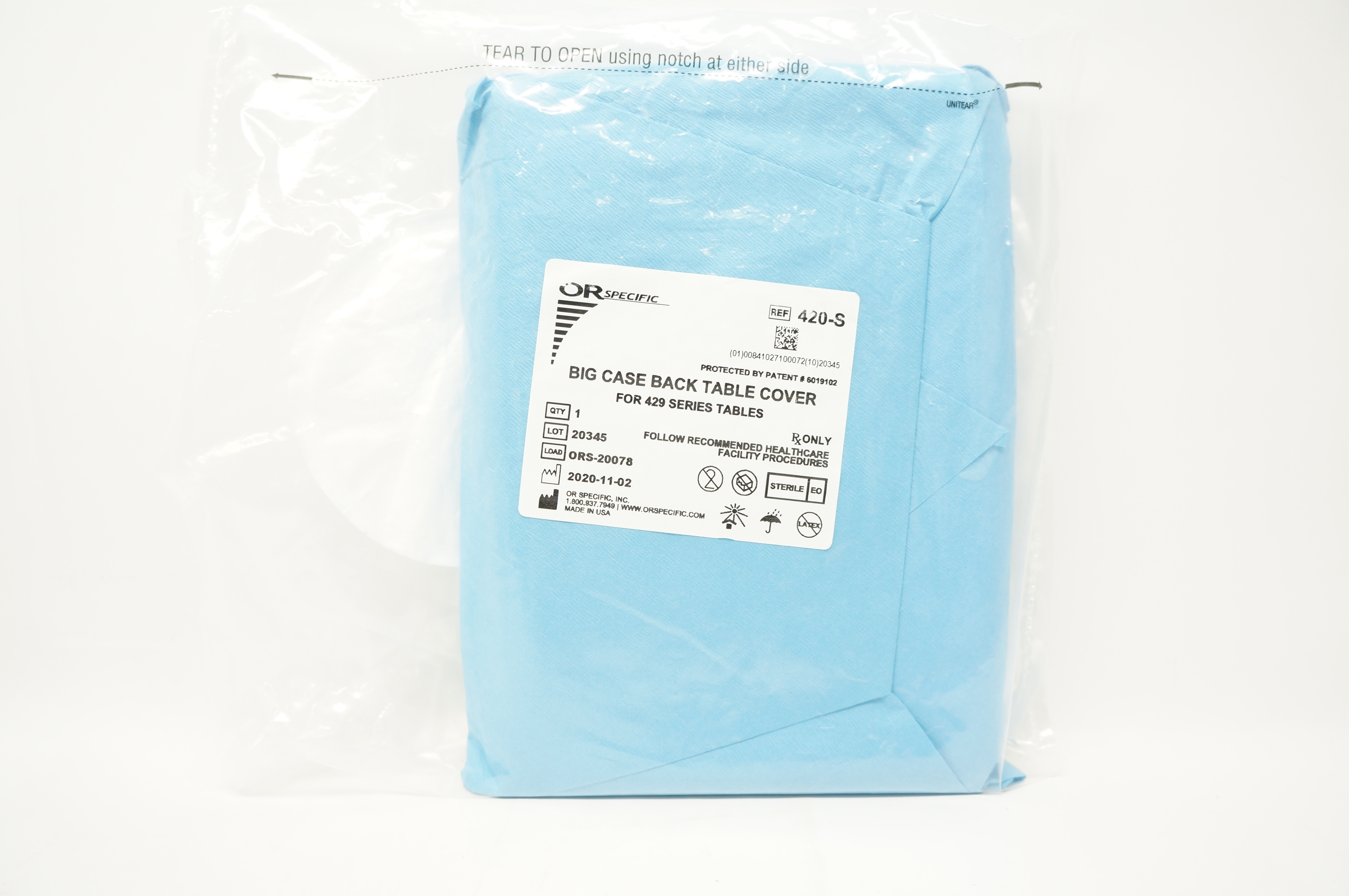 OR Specific 420-S Big Case Back Table Cover for 429 Series Tables