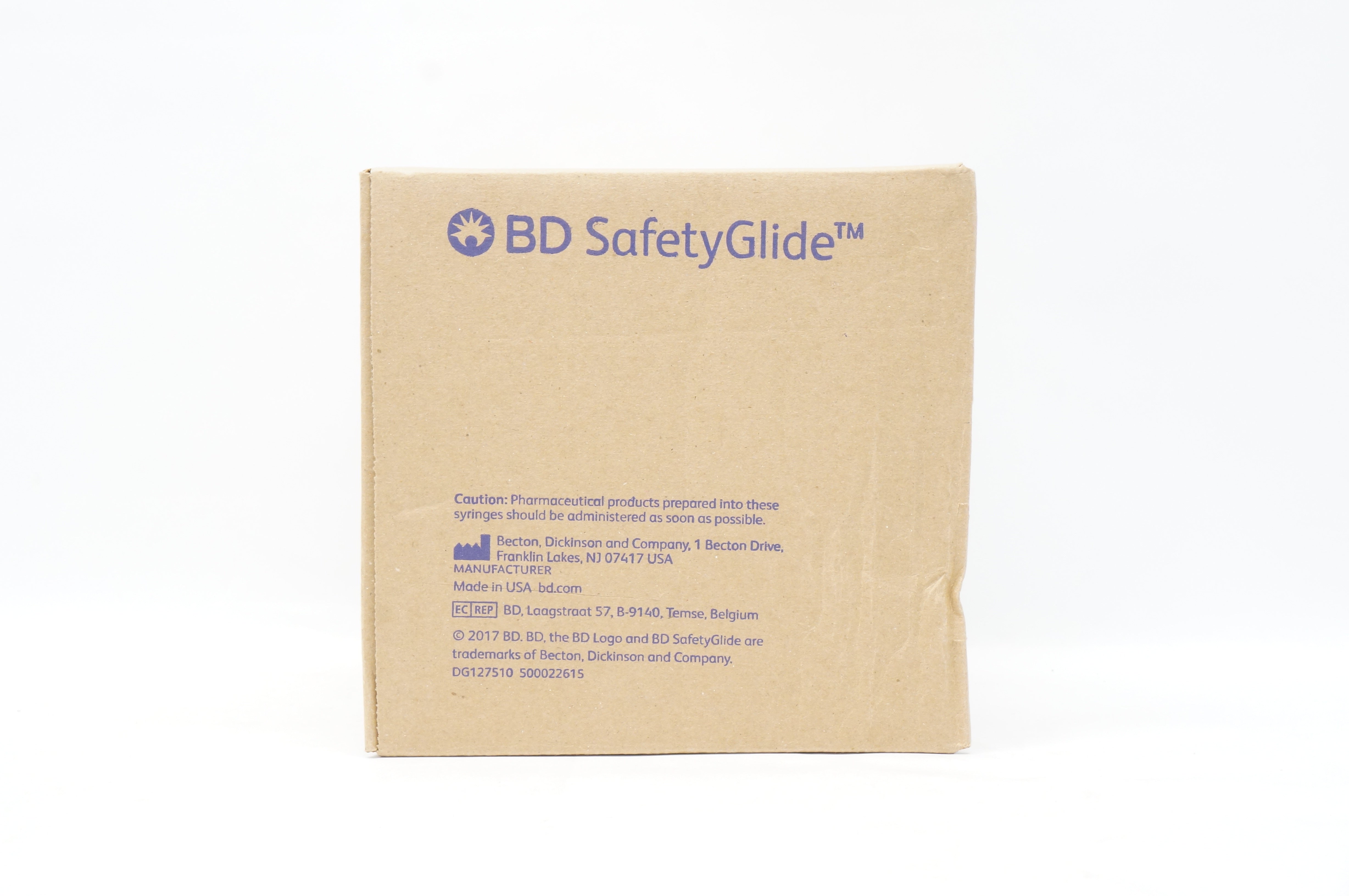 BD 328447 SafetyGlide Insulin Syringe 1/2mL, 31G x 15/64inch TW - Case of 100