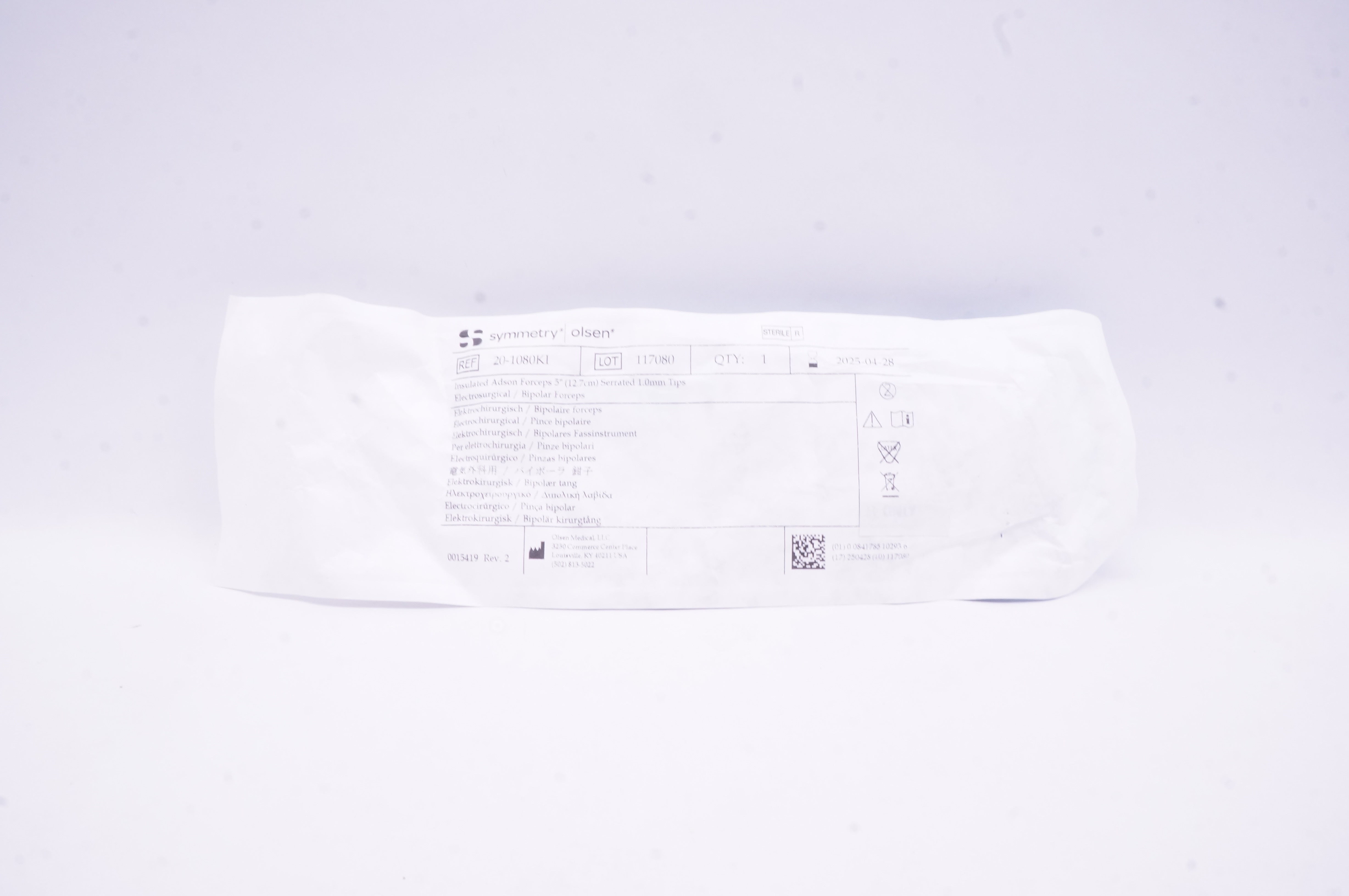 Olsen Medical 20-1080KI Symmetry insulated Adson Forceps 5 inch x 1.0mm